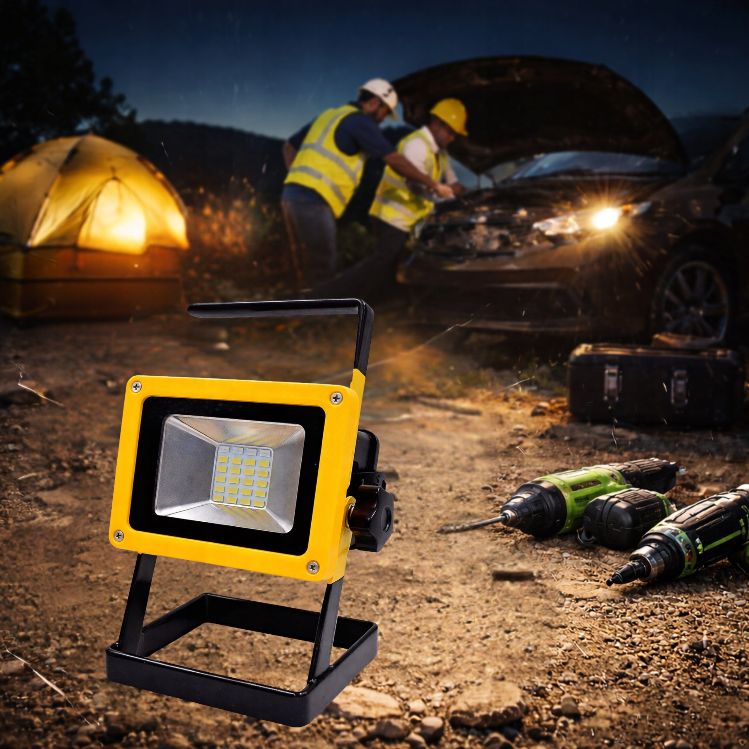HALOGEN LED PORTABLE LAMP 30W WORKING CONSTRUCTION FLOODLIGHT CHARGER Packaging status original