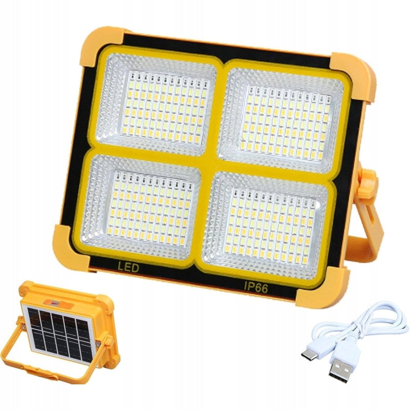 HALOGEN LED SOLAR WORK LAMP PORTABLE 150W RECHARGEABLE FLOODLIGHT Packaging status original