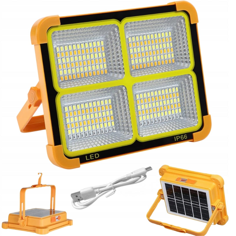 HALOGEN LED SOLAR WORK LAMP PORTABLE 150W RECHARGEABLE FLOODLIGHT