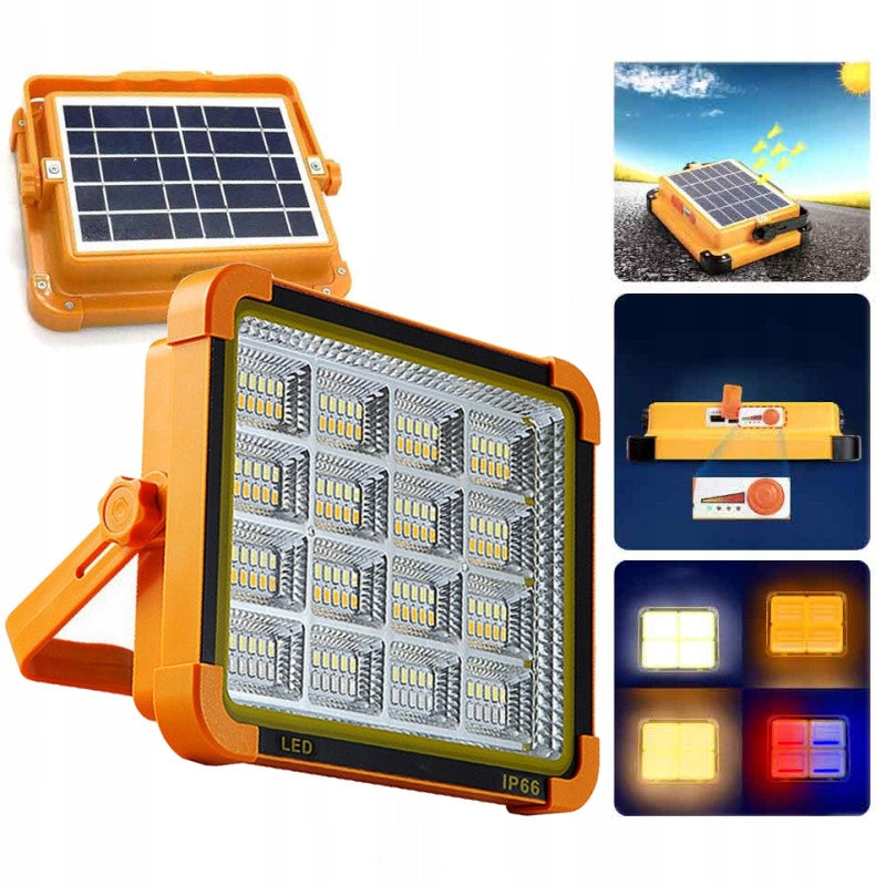HALOGEN LED SOLAR WORK LAMP PORTABLE 200W RECHARGEABLE FLOODLIGHT Packaging status original