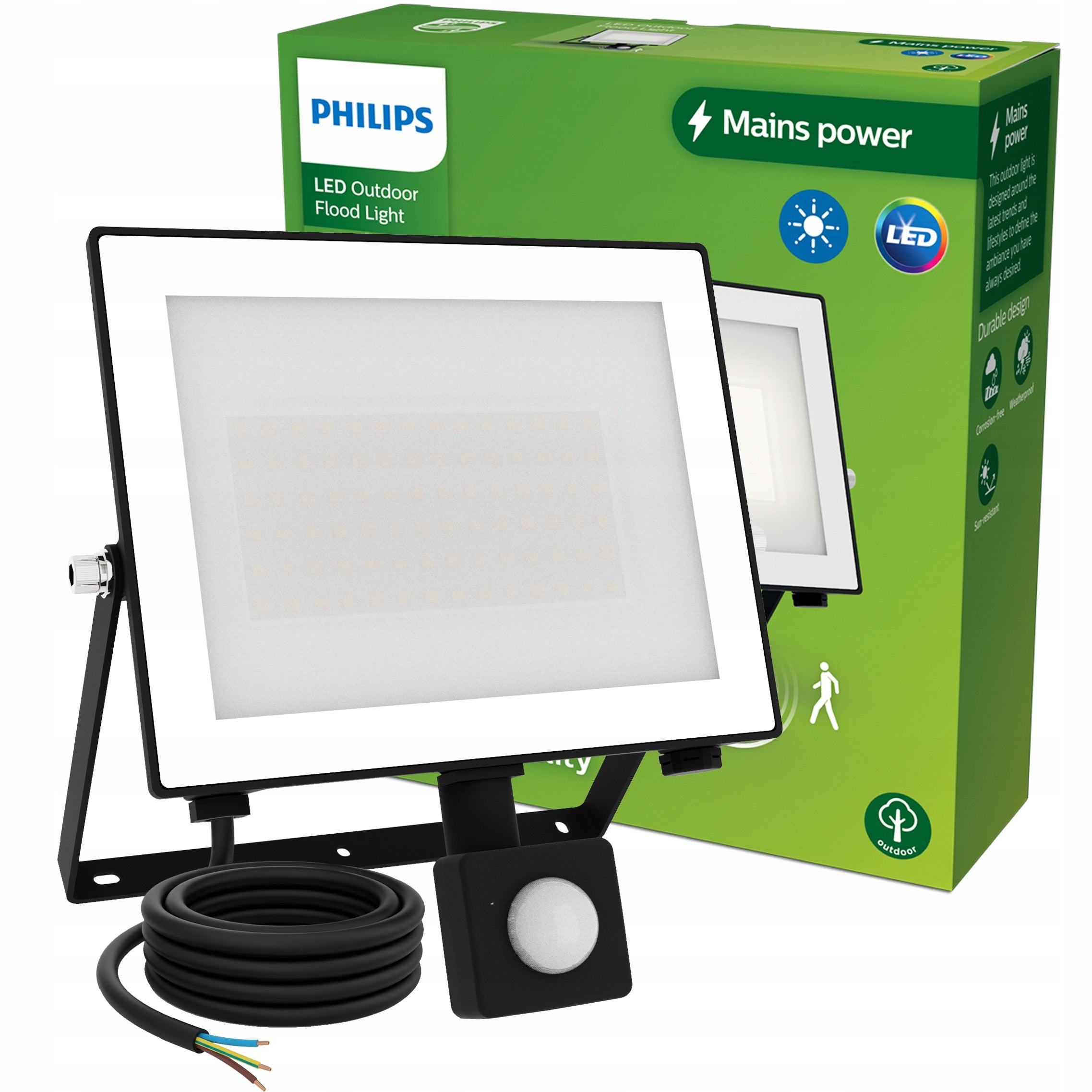 HALOGEN LED WITH DUSK MOTION SENSOR FLOODLIGHT LAMP 50W IP65 PHILIPS