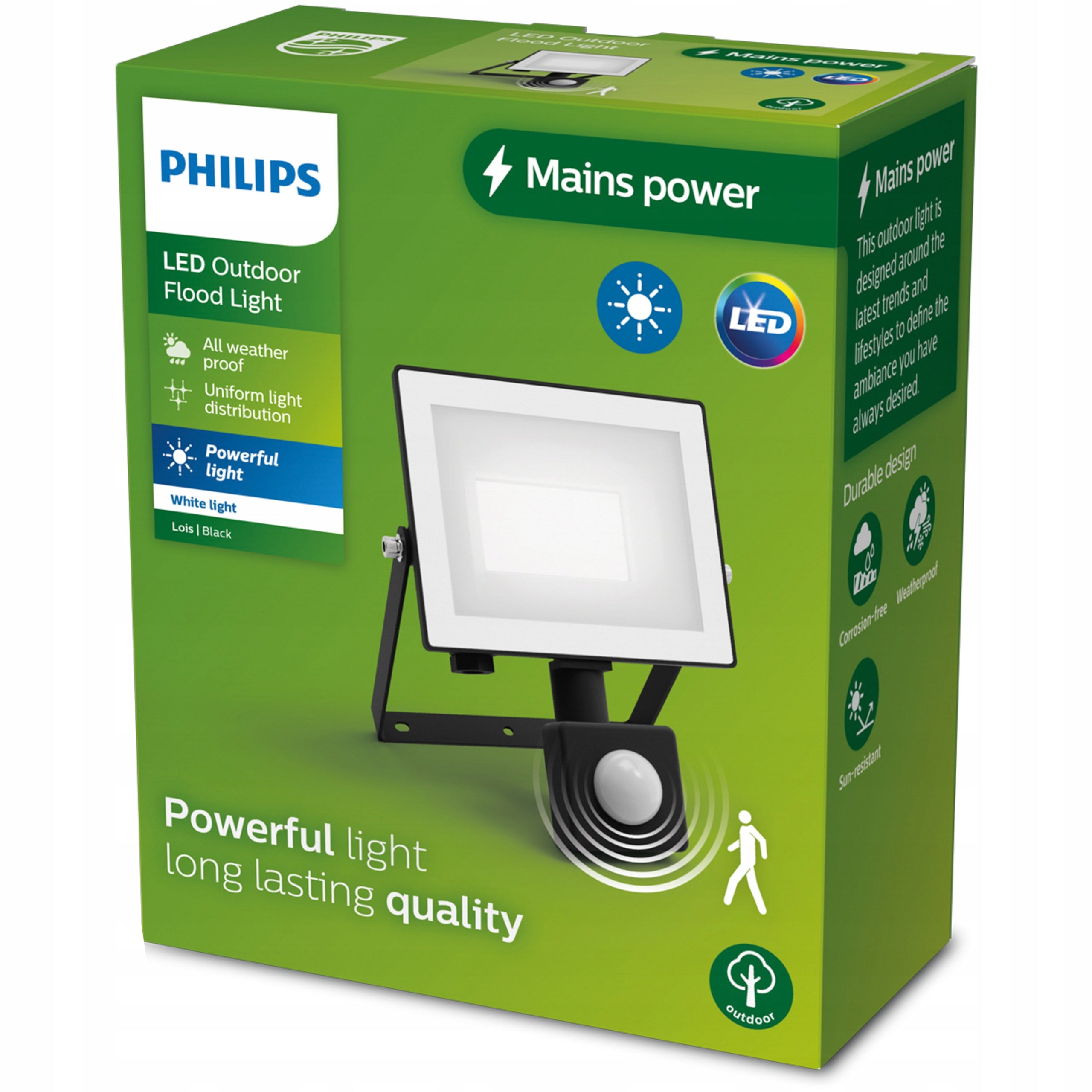 HALOGEN LED WITH MOTION SENSOR FLOODLIGHT LAMP 20W IP65 PHILIPS LOIS Brand Philips