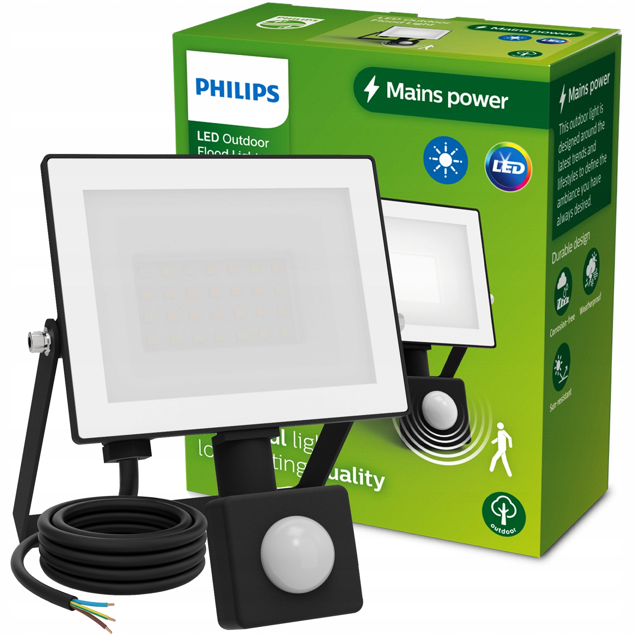 HALOGEN LED WITH MOTION SENSOR FLOODLIGHT LAMP 20W IP65 PHILIPS LOIS