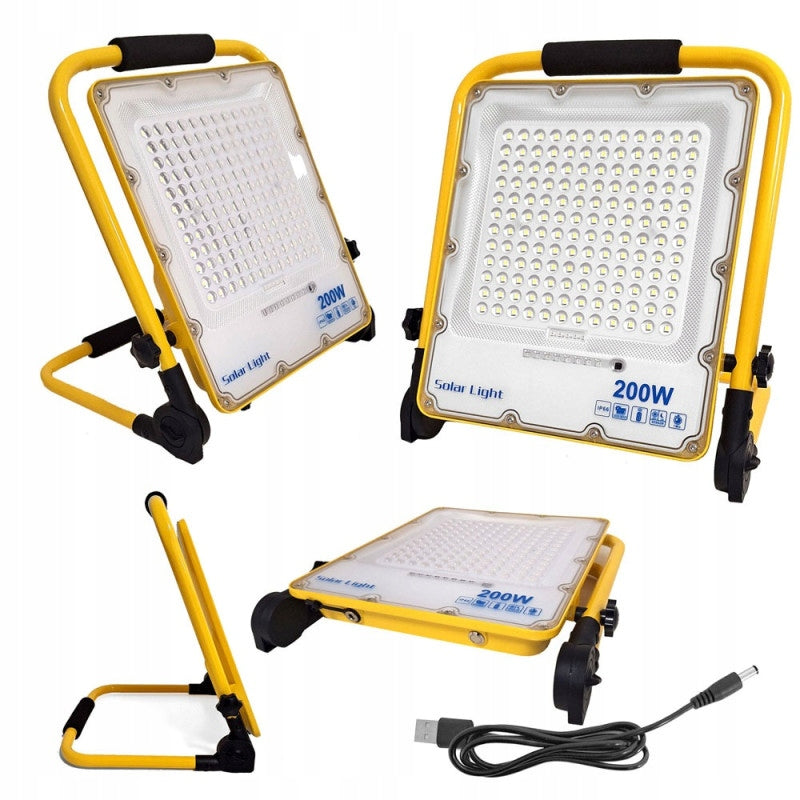 HALOGEN LED WORKING ON BUILDING STAND 200W PORTABLE BATTERY LAMP