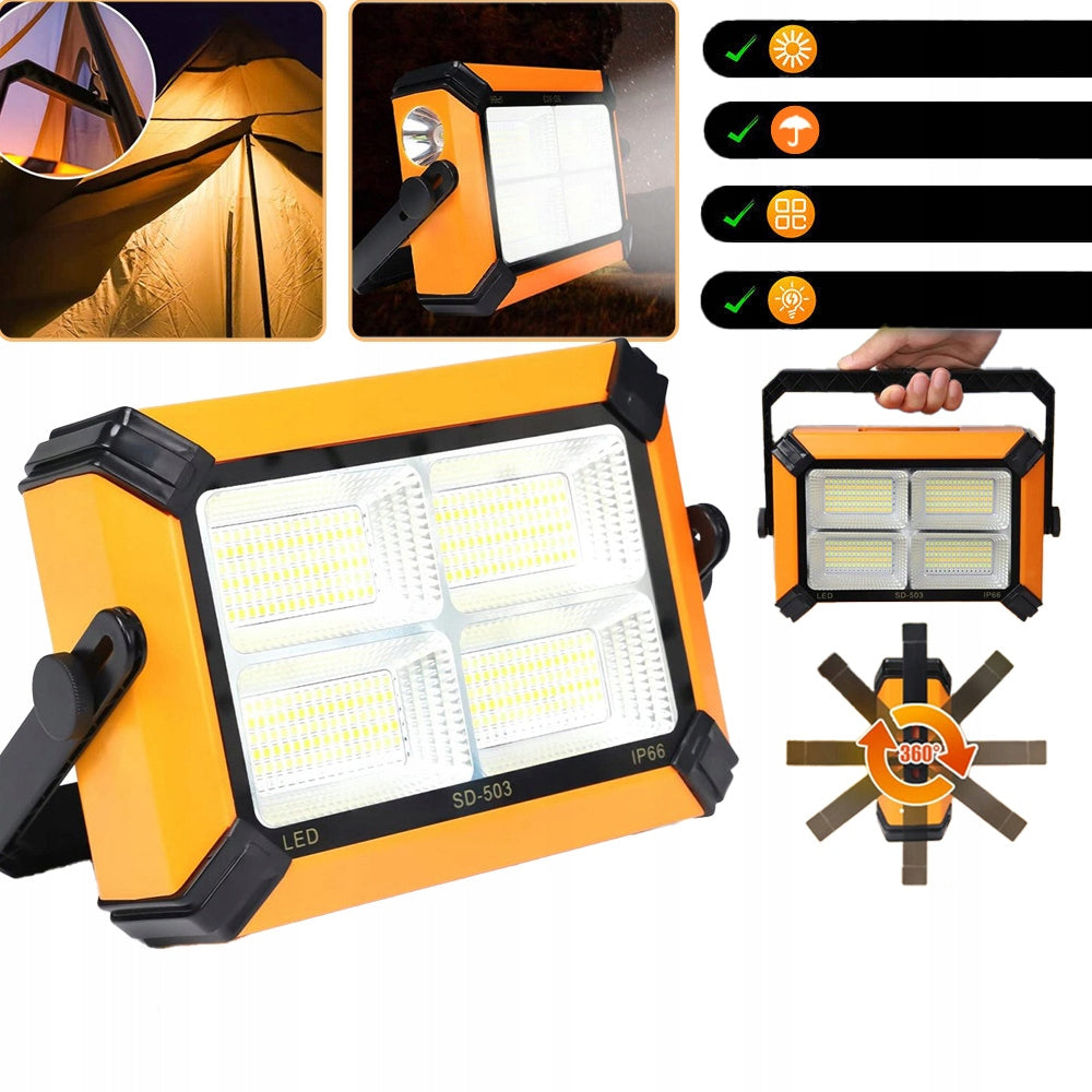 HALOGEN SOLAR PORTABLE BATTERY 120W POWERFUL ROOMY BATTERY