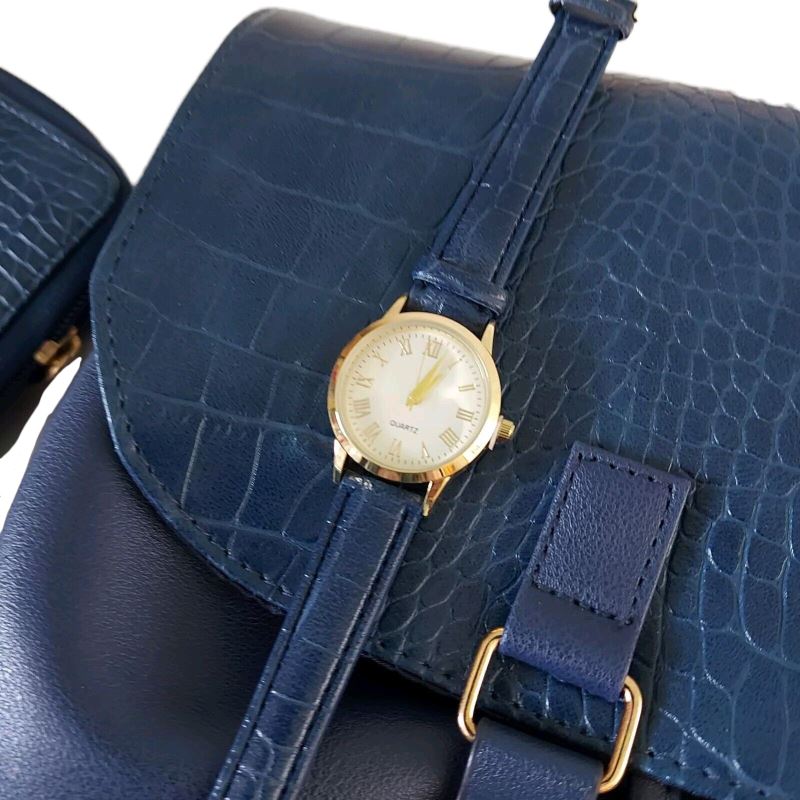 HALOO NAVY BLUE BACKPACK + WALLET + WATCH + SCARF + SACHET Brand no brand