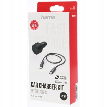 HAMA MINI 32W PD/QC 1xUSB-C;1xUSB-A BLACK+CABLE C Manufacturer code 002016930000