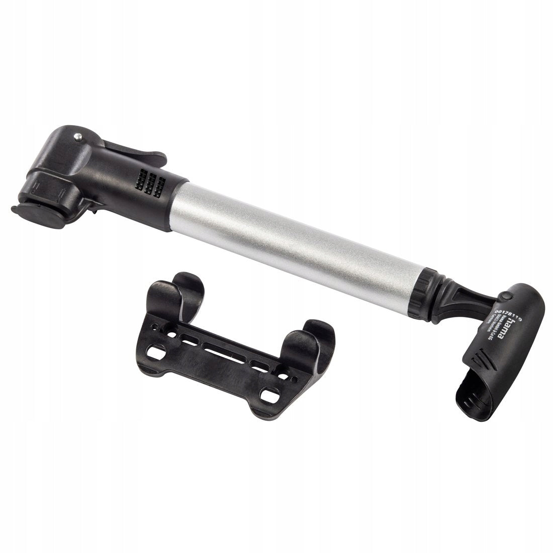 HAMA MINI UNIVERSAL BICYCLE PUMP WITH FRAME HOLDER BLACK 4 BAR Brand Hama