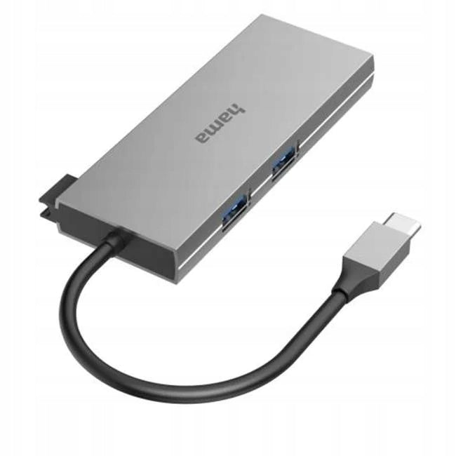 HAMA Multiport USB hub, 6-port USB-C hub, 2 x USB-A, USB-C, HDMI, SD, micro