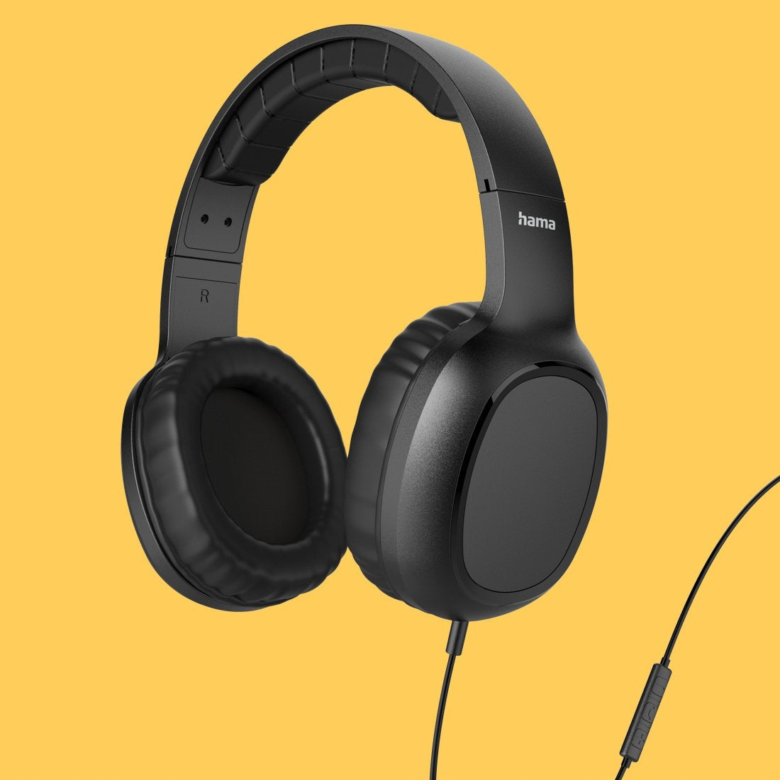 HAMA ON-EAR HEADPHONES FUN WIRED WITH MICROPHONE BLACK USB C Brand Hama