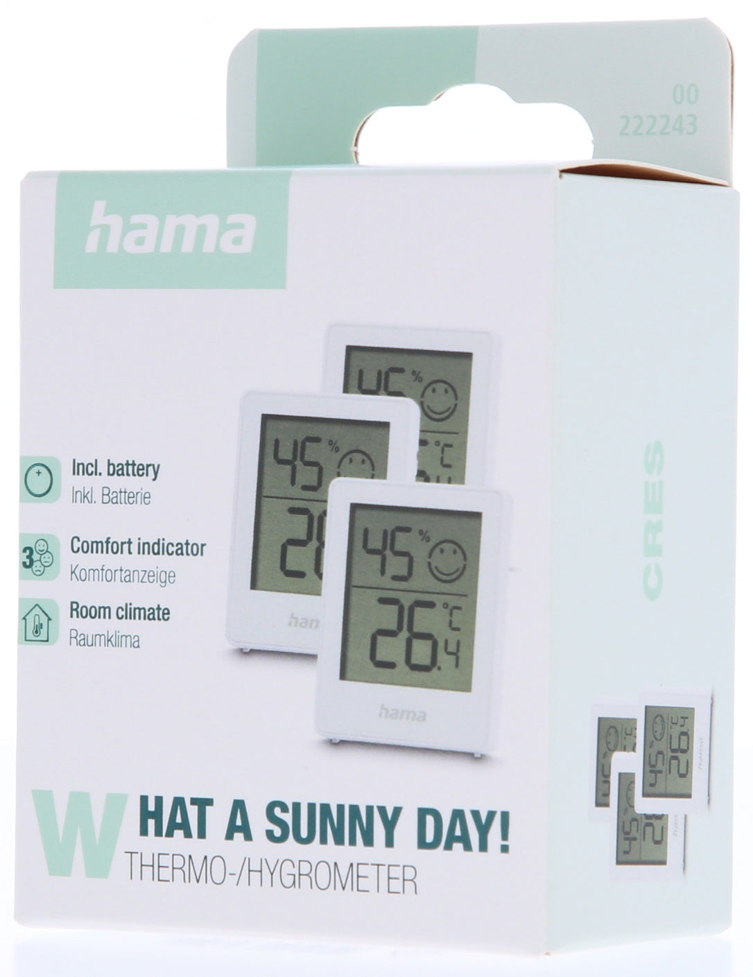 HAMA THERMOMETER INTERNAL HYGROMETER CRES WHITE SET OF 3 Model Cres