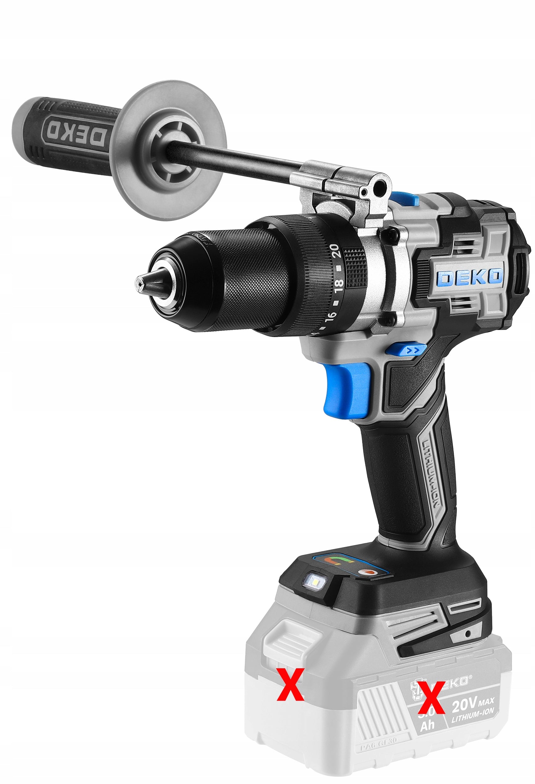 HAMMER DRILL CORDLESS IMPACT DRILL 120 NM DEKO Voltage (V) 20 V