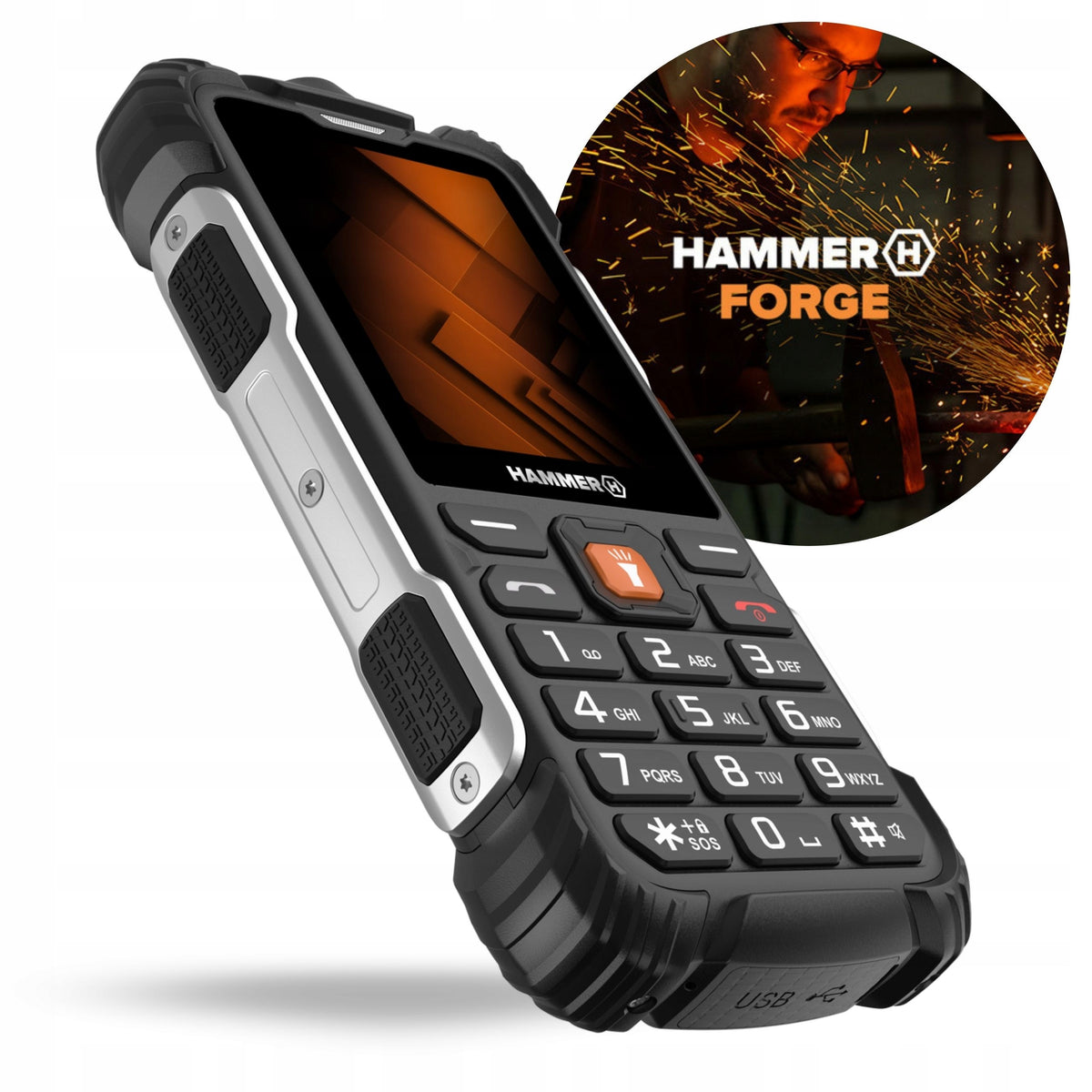 HAMMER FORGE 2G MOBILE PHONE WATERPROOF STRONG ARMORED LIMITED Headphones included no