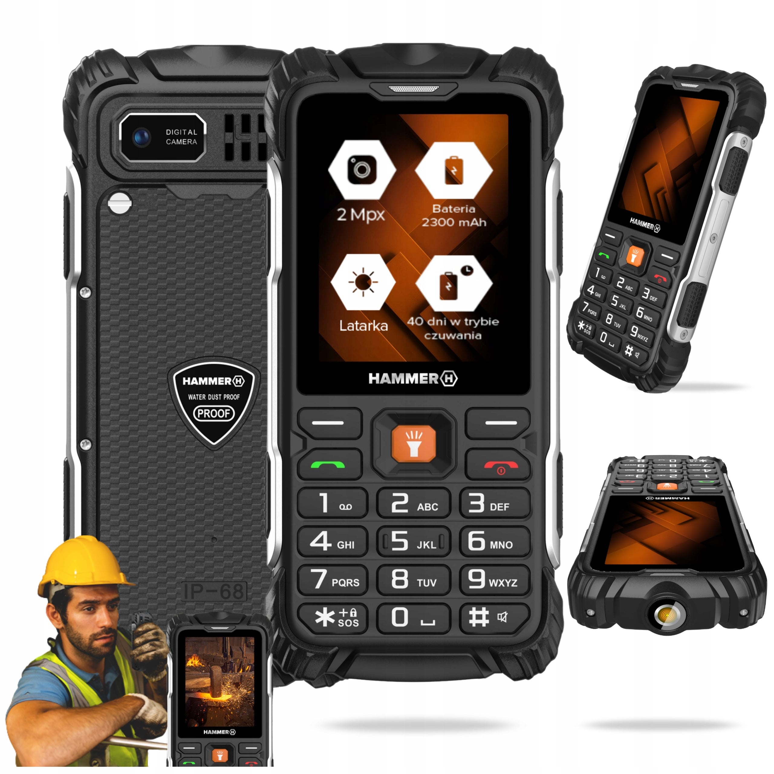 HAMMER FORGE 2G MOBILE PHONE WATERPROOF STRONG ARMORED LIMITED