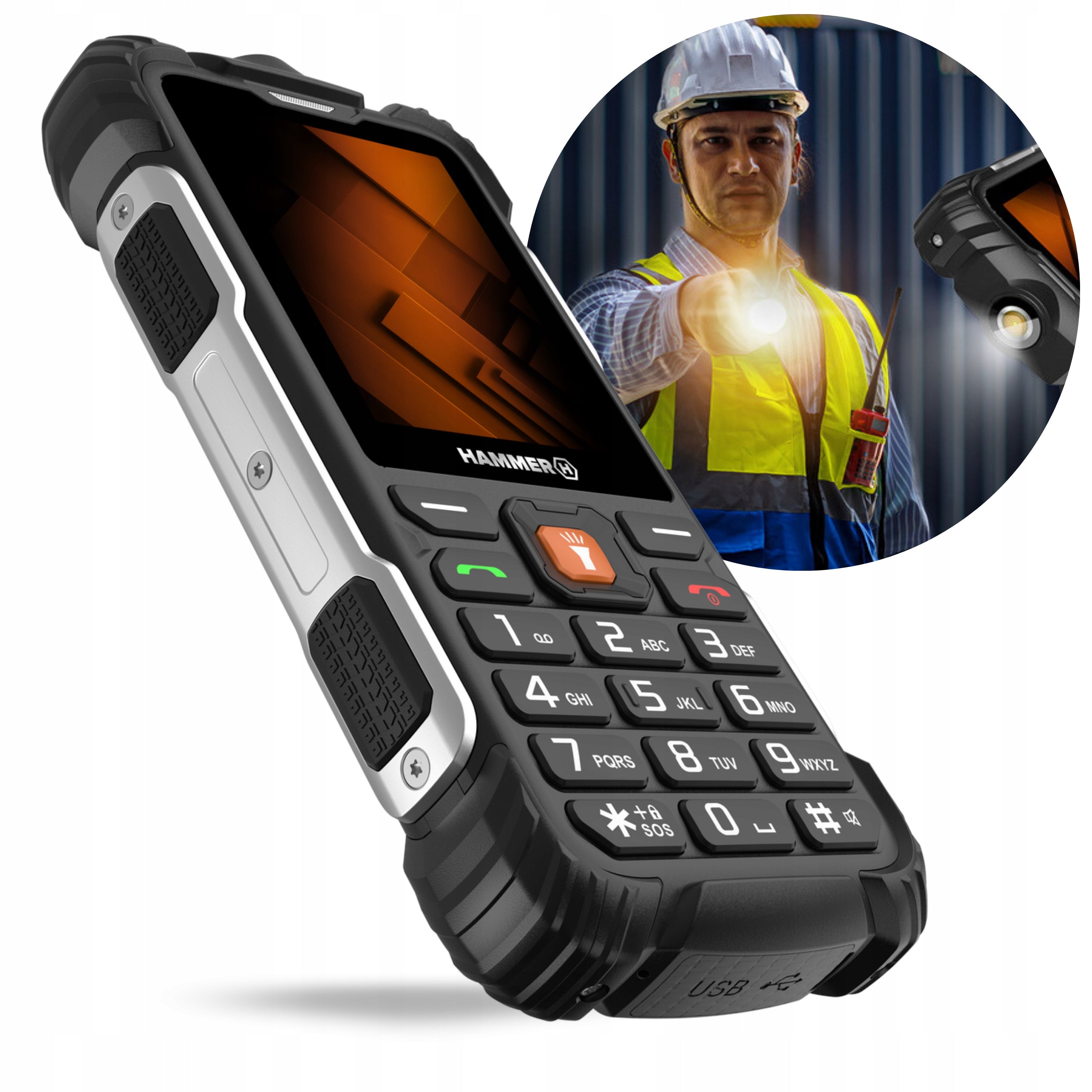 HAMMER FORGE LTE MOBILE PHONE WATERPROOF STRONG ARMORED LIMITED Headphones included no
