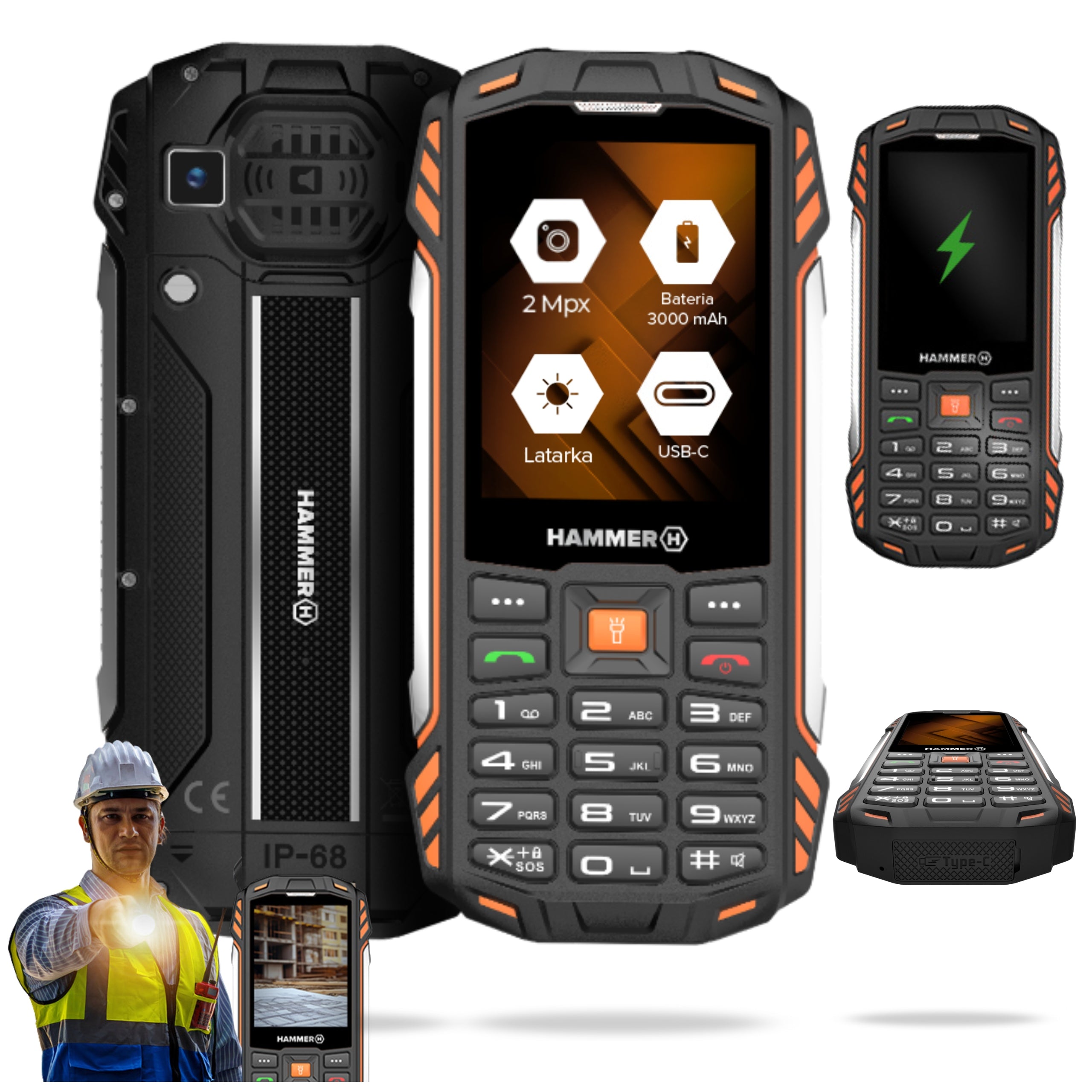 HAMMER POWER PLUS 2G MOBILE PHONE WATERPROOF STRONG ARMORED LIMITED
