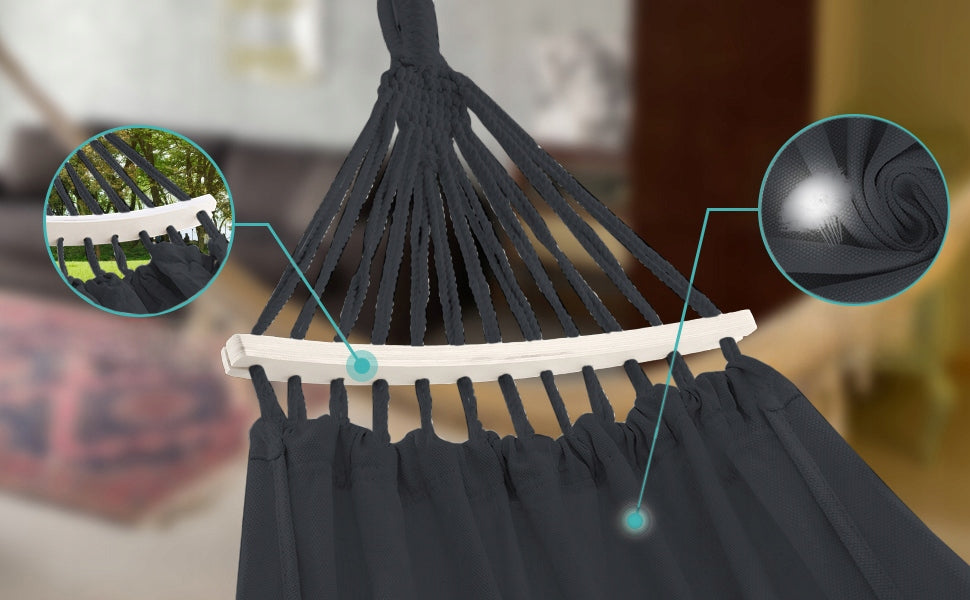 HAMMOCK 2 PERSON GARDEN SWING STRONG ROUND REINFORCED HEADBAND LARGE BAG Material width 150 cm