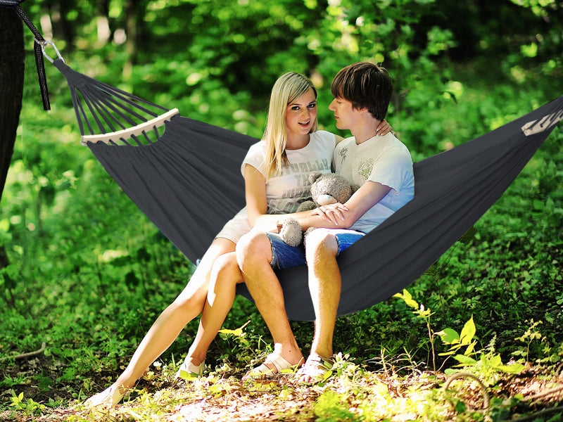 HAMMOCK 2 PERSON GARDEN SWING STRONG ROUND REINFORCED HEADBAND LARGE BAG Packaging status original