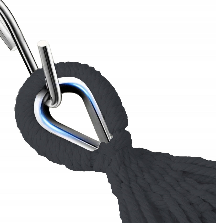 HAMMOCK 2 PERSON GARDEN SWING STRONG ROUND REINFORCED HEADBAND LARGE BAG Total length 260 cm