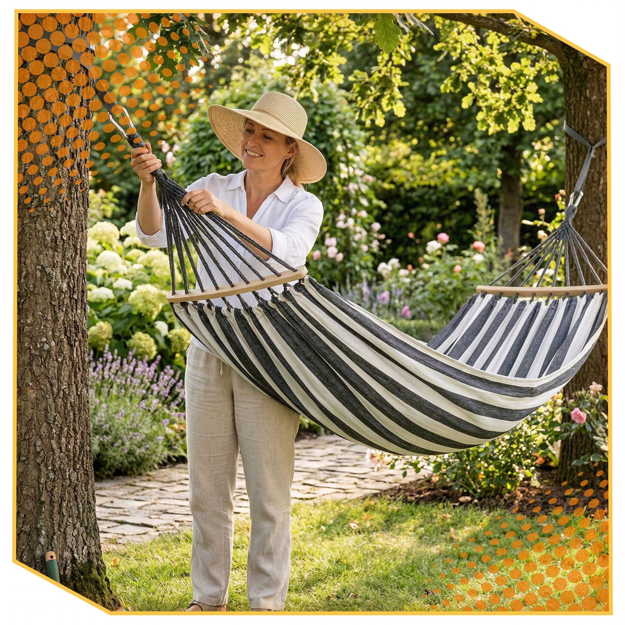 HAMMOCK 2 PERSON GARDEN XXL SWING STRONG REINFORCED HEADBAND LARGE + BAG Manufacturer code HAMAK 2 OSOBOWY OGRODOWY HUŚTAWKA
