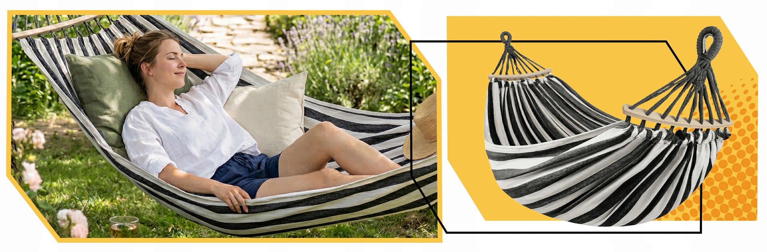 HAMMOCK 2 PERSON GARDEN XXL SWING STRONG REINFORCED HEADBAND LARGE + BAG Material width 155 cm