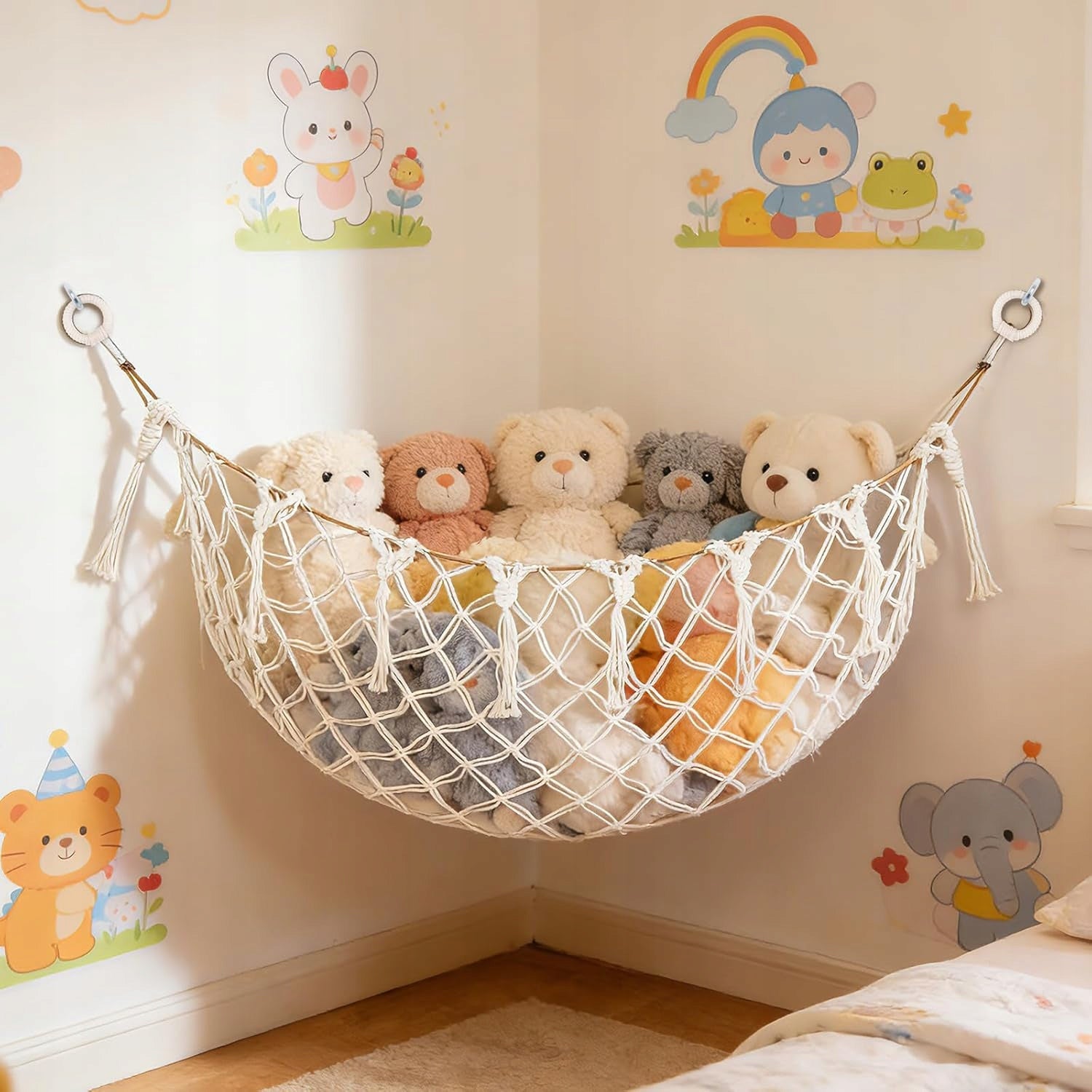 HAMMOCK FOR STUFFED ANIMALS 150 CM HANGING NET WHITE COTTON CHILD'S ROOM Brand no brand