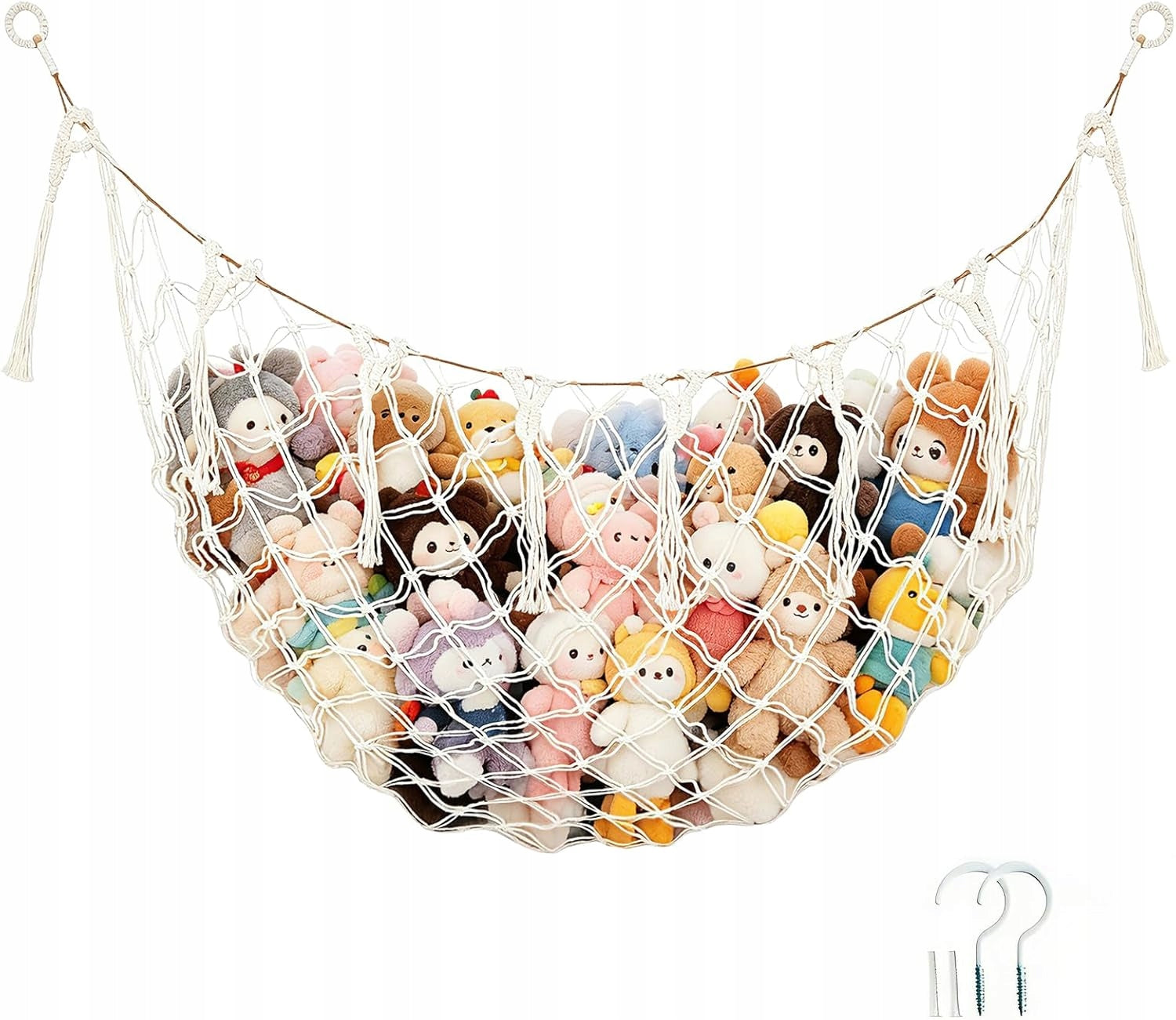 HAMMOCK FOR STUFFED ANIMALS 150 CM HANGING NET WHITE COTTON CHILD'S ROOM