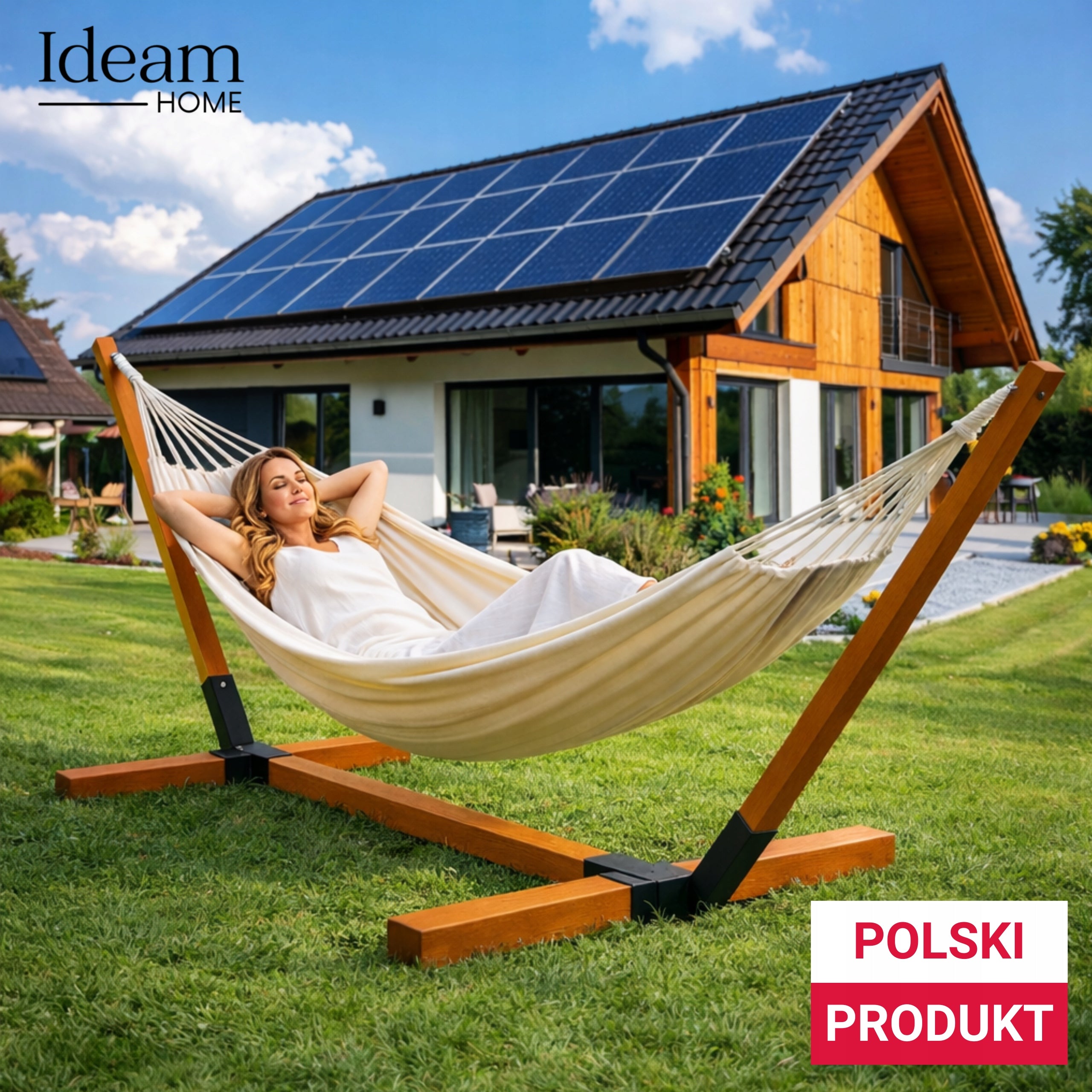 HAMMOCK FRAME DECKCHAIR large thick beech wood 65x65mm impregnated 350kg Packaging status original