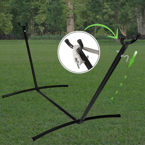 HAMMOCK FRAME METAL DOUBLE Folding Stand Solid 300kg BLACK Kind not specified