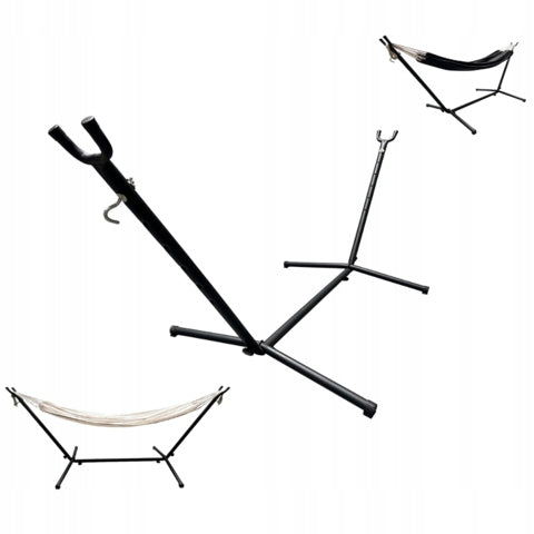 HAMMOCK FRAME METAL DOUBLE Folding Stand Solid 300kg BLACK Packaging status original
