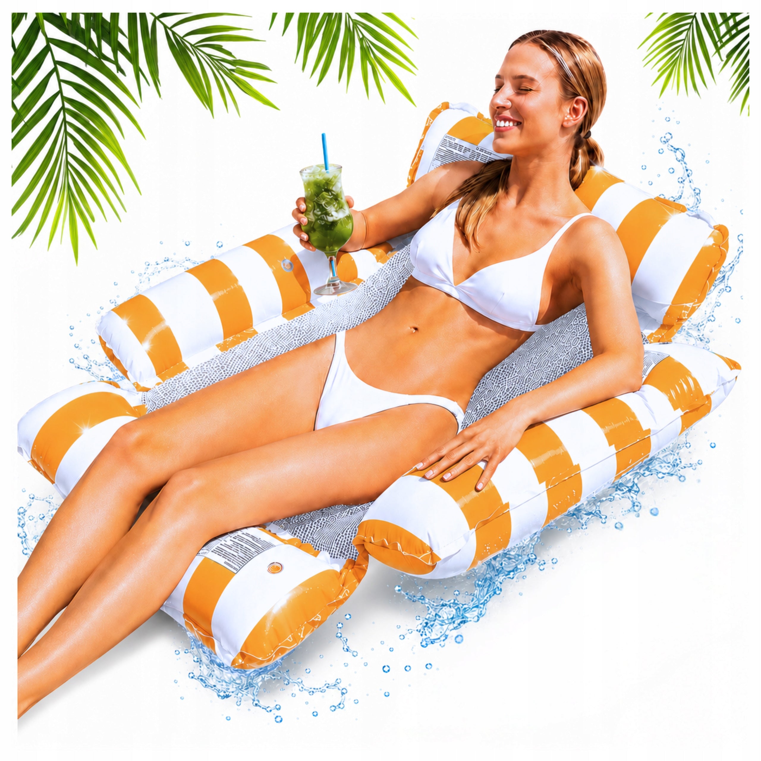 HAMMOCK LOUNGER BEACH WATER MATTRESS FOR SWIMMING POOL INFLATABLE WITH MESH