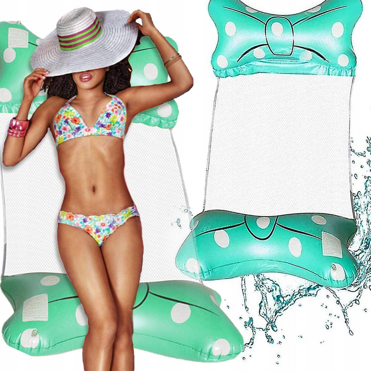 HAMMOCK MATTRESS INFLATABLE WATER CHAIR FOR SWIMMING POOL LOUNGER WATER