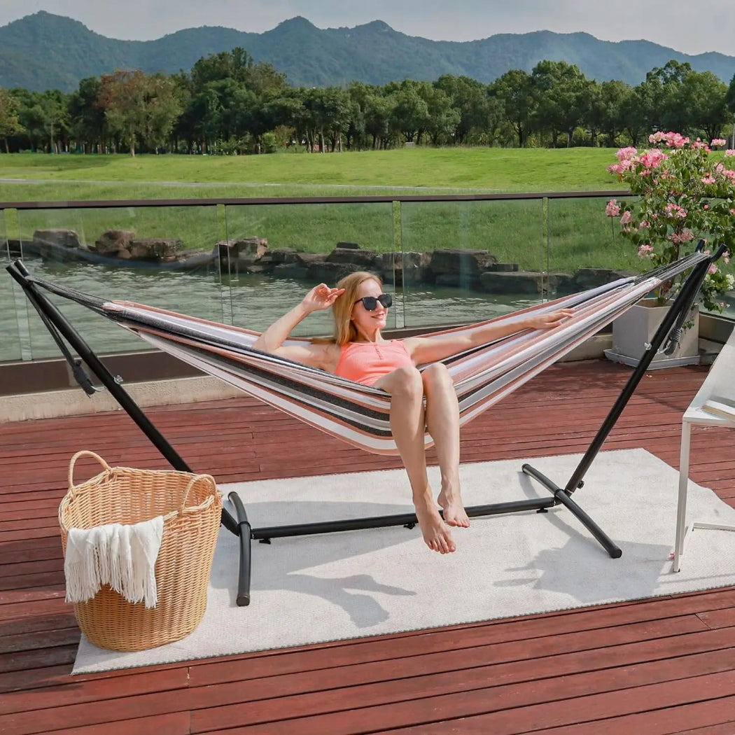 HAMMOCK RACK GARDEN HAMMOCK RACK STAINLESS DOUBLE XXL 200kg Color black
