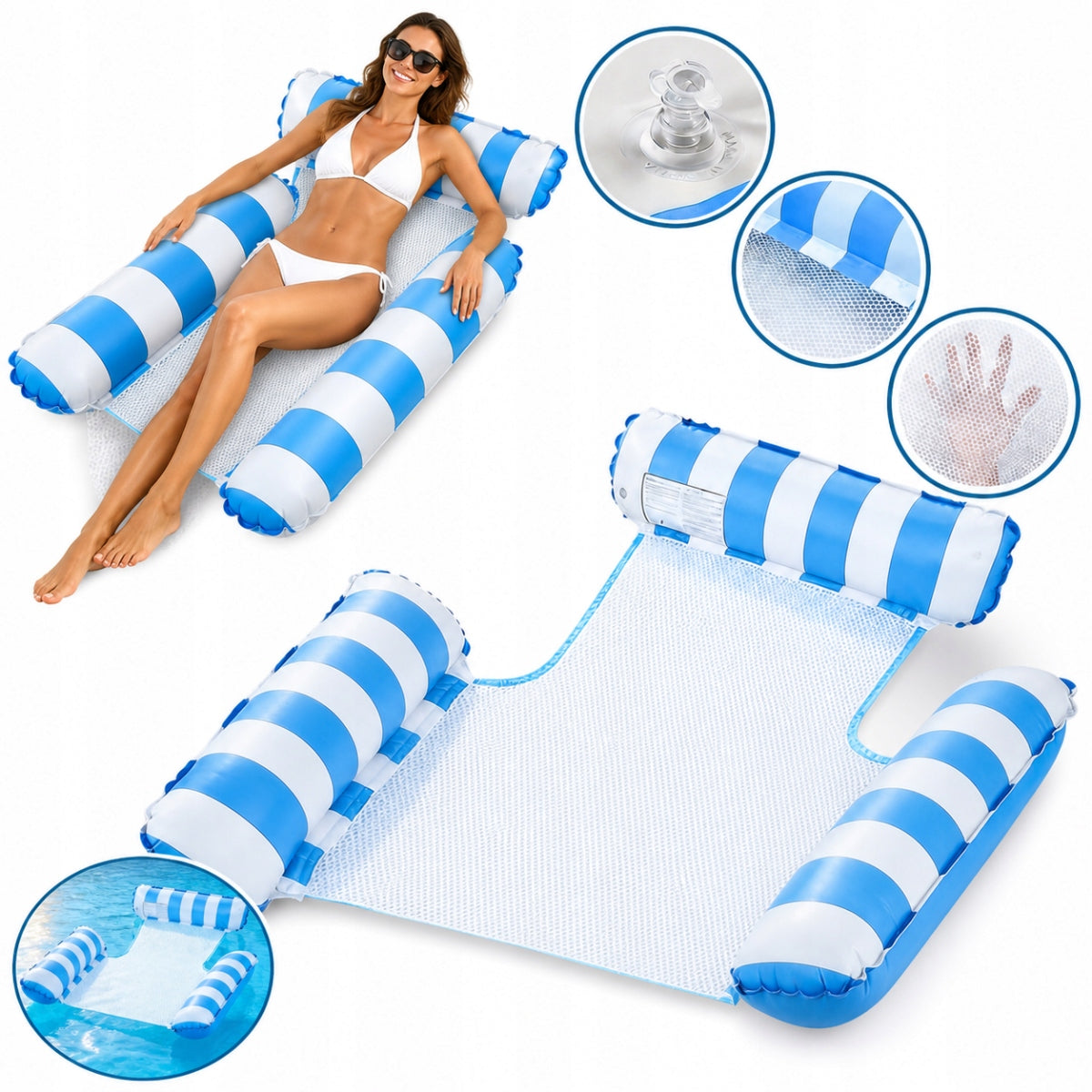 HAMMOCK WATER MATTRESS FOR SWIMMING INFLATABLE FOR POOL BEACH CHAIR