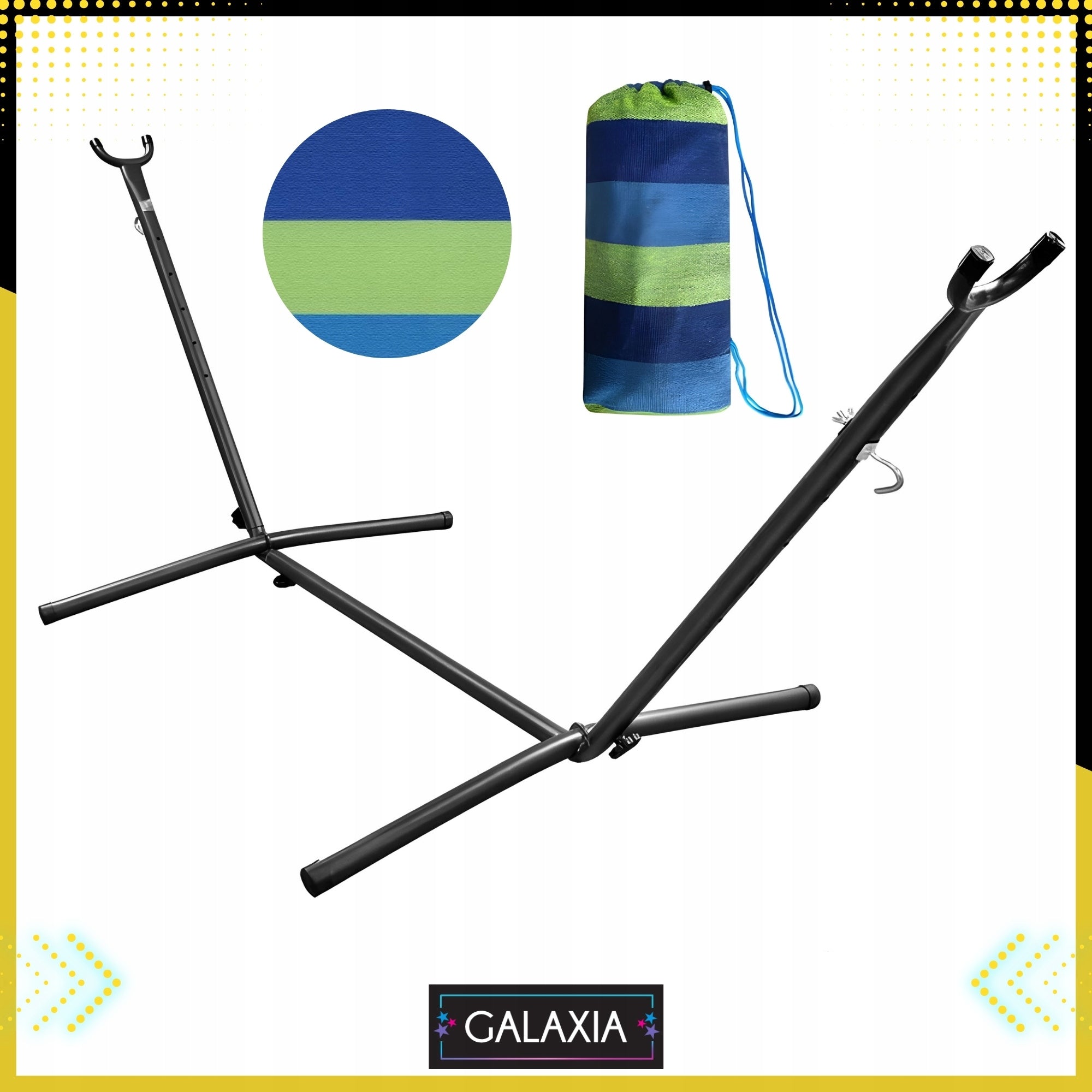 HAMMOCK WITH FRAME Hammock frame GARDEN HAMMOCK STAND DOUBLE XXL Material width 150 cm