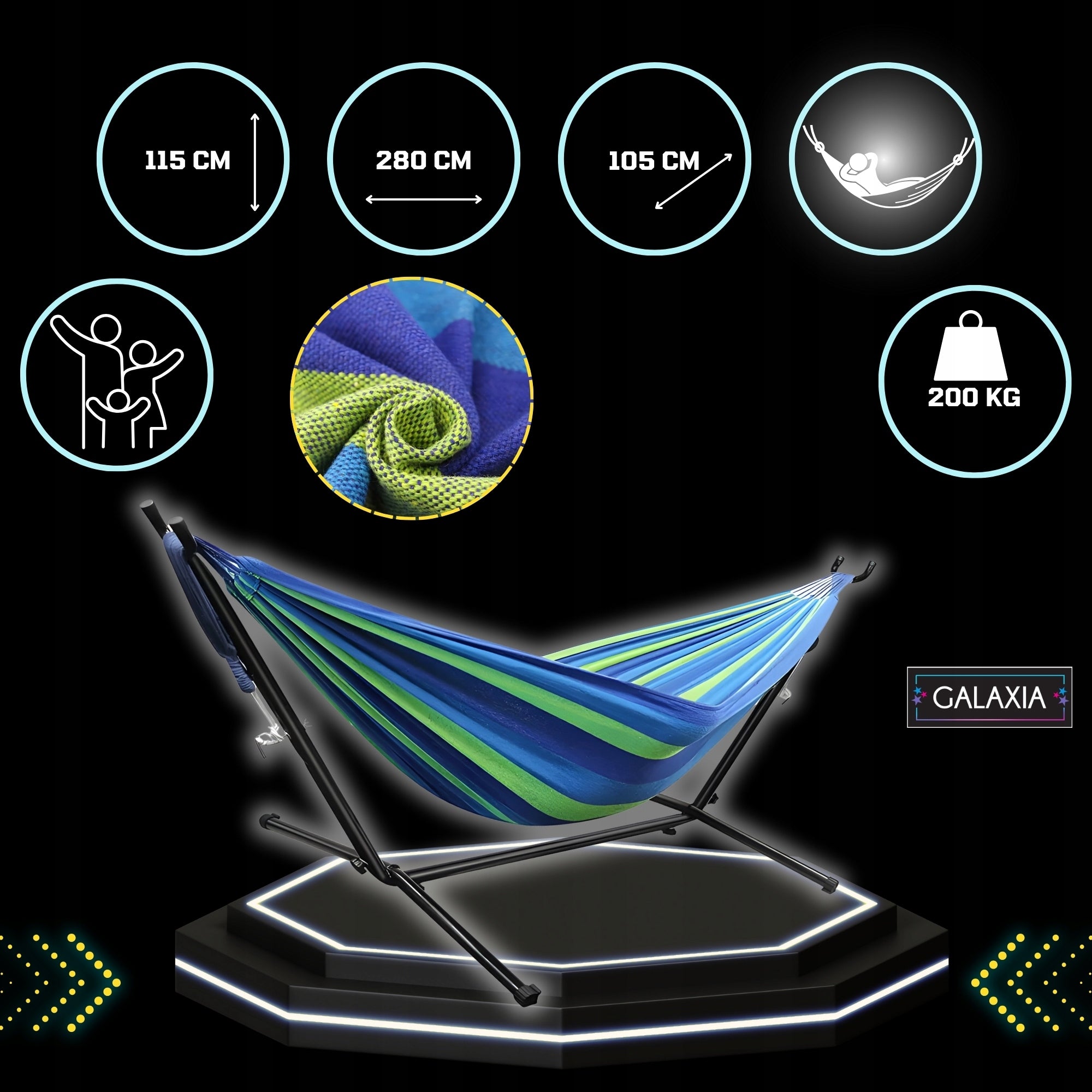 HAMMOCK WITH FRAME Hammock frame GARDEN HAMMOCK STAND DOUBLE XXL Packaging status original