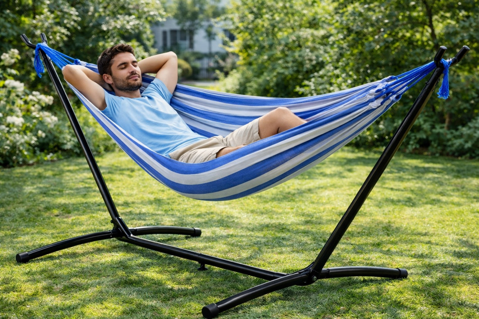 HAMMOCK WITH GARDEN FRAME DURABLE MATERIAL FRAME COVER BAG Kind hammock chair