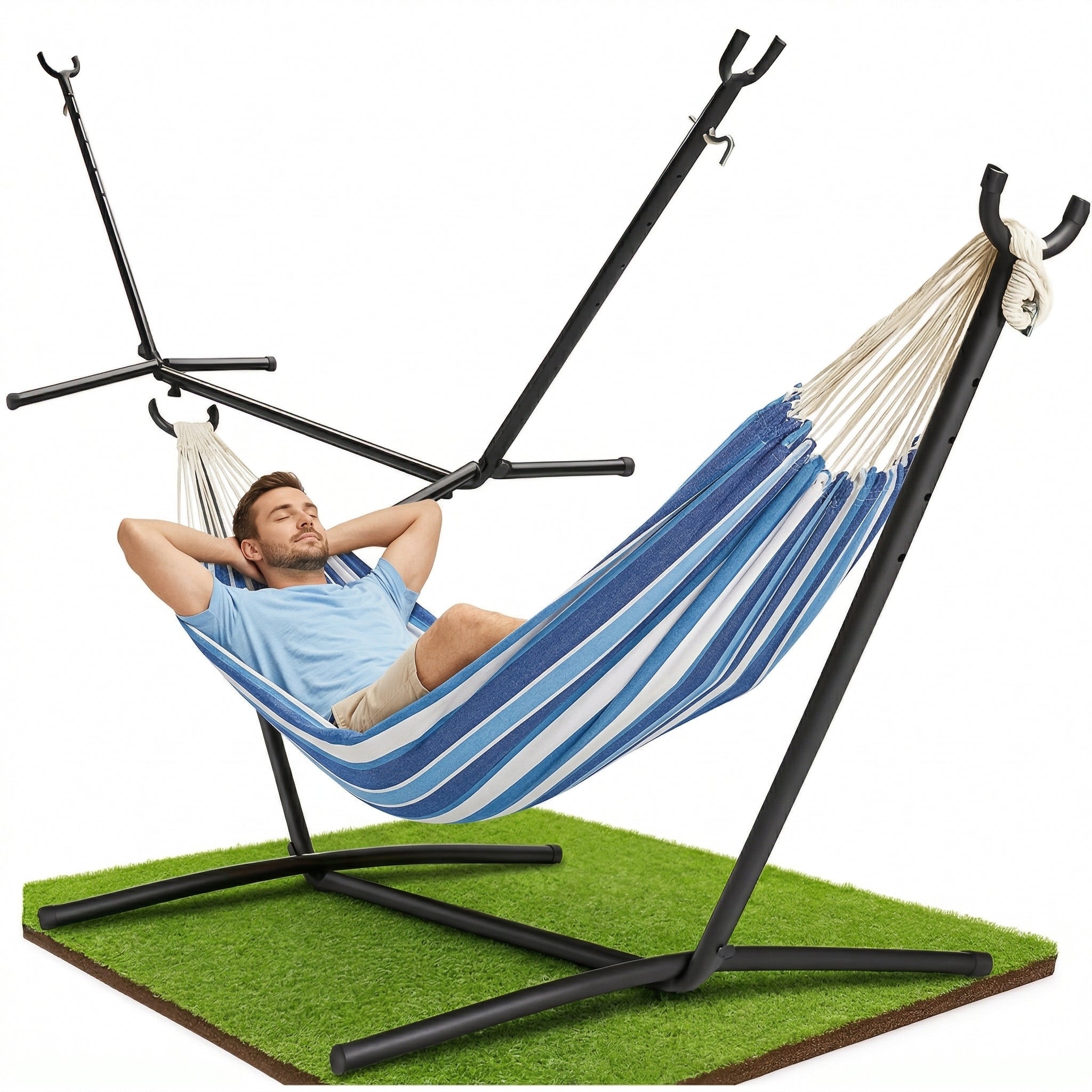 HAMMOCK WITH GARDEN FRAME DURABLE MATERIAL FRAME COVER BAG Material width 80 cm