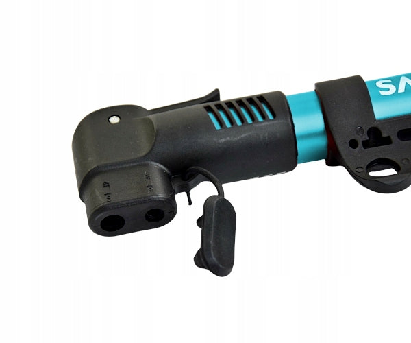 HAND BICYCLE PUMP FOR ALUMINUM FRAME MINI DUAL 28 CM LIGHT AV / FV-SV Model Blue