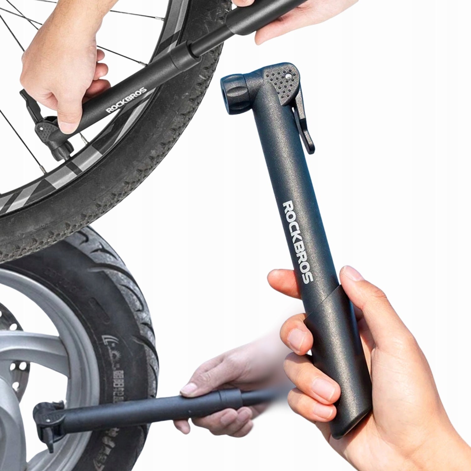 HAND BICYCLE PUMP FOR BICYCLE BALLS COMPACT PRESTA SCHRADER ROCKBROS