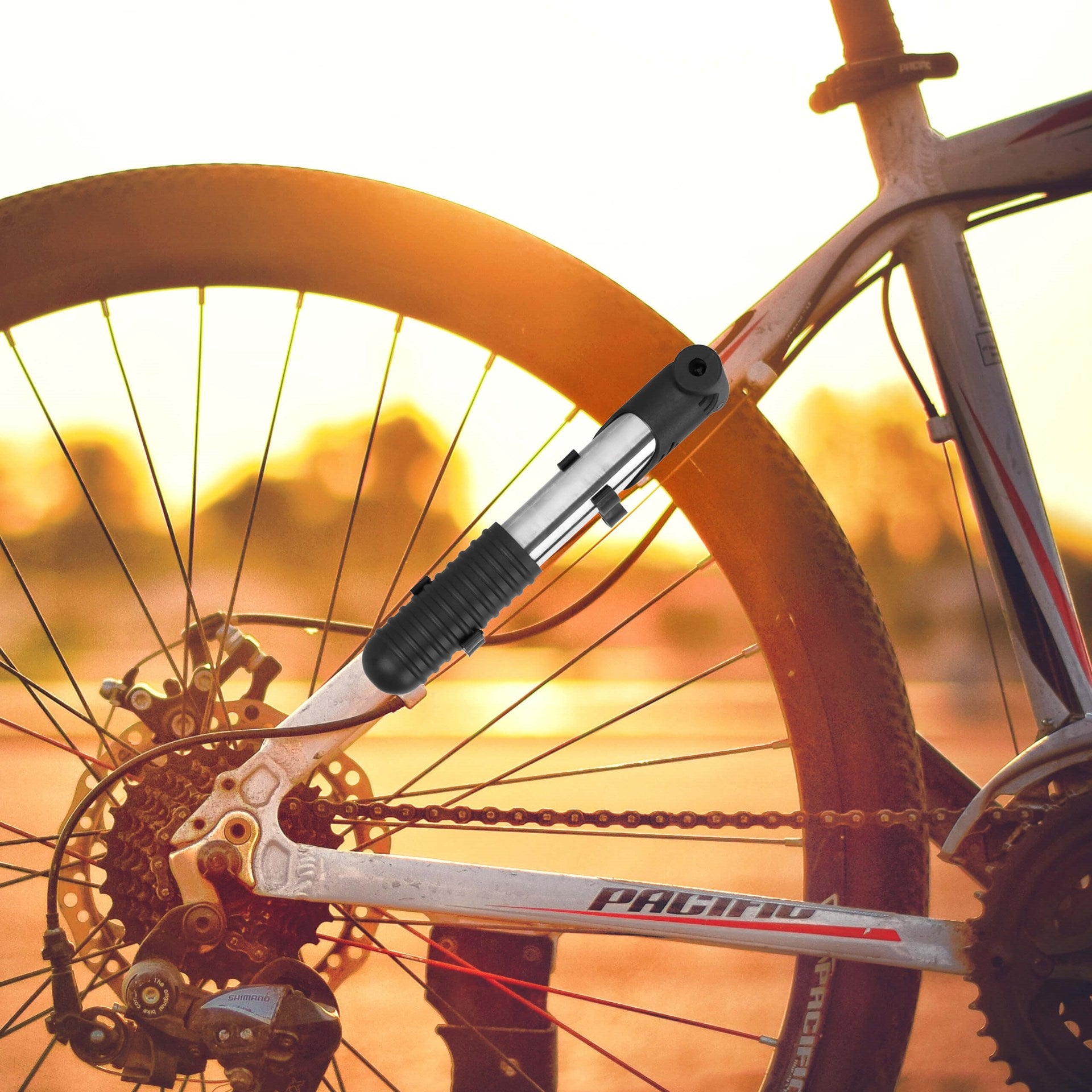 HAND BIKE PUMP + HOSE SET 5in1 BICYCLE NEEDLE BICYCLE LIGHTWEIGHT Manufacturer code BA0046