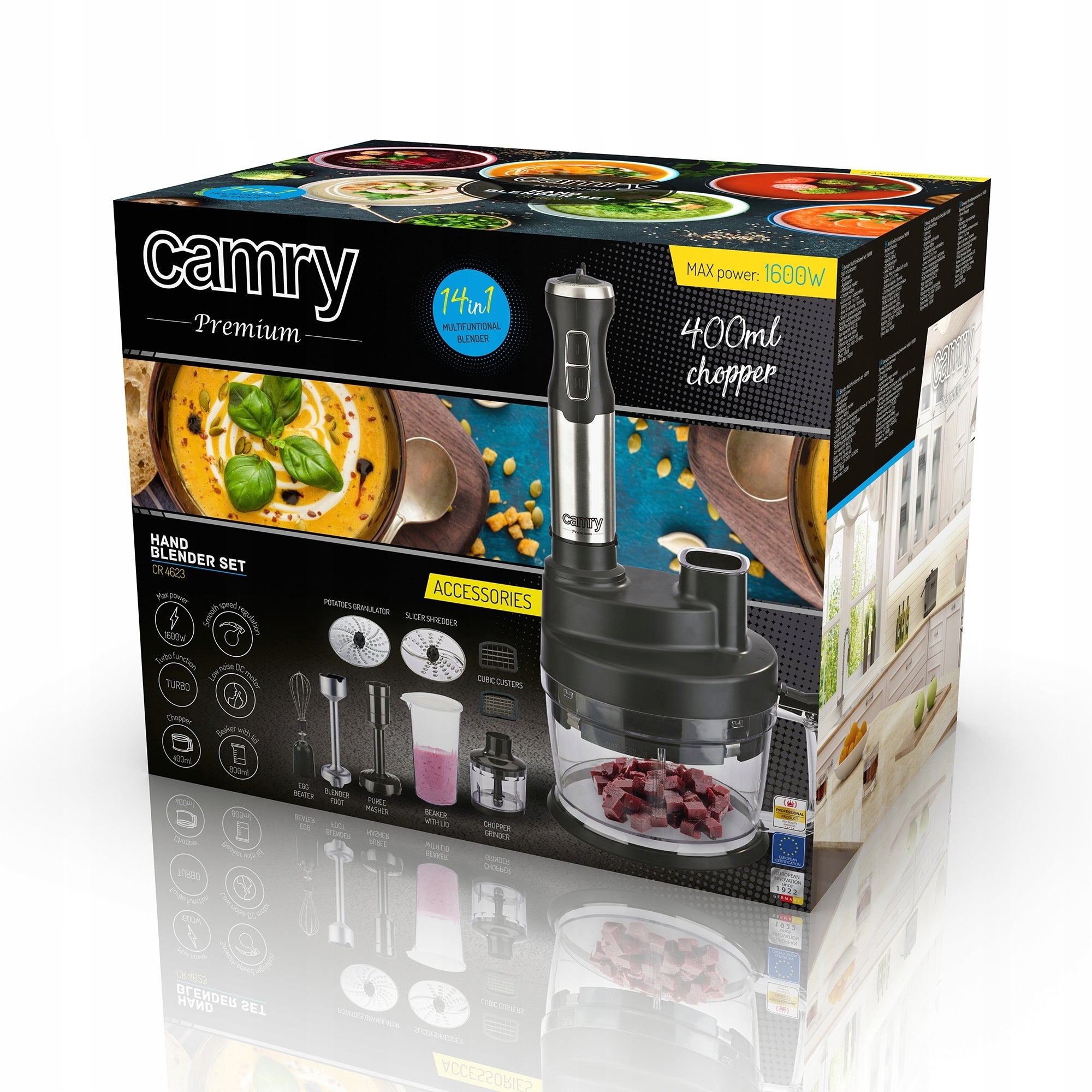 HAND BLENDER 1600W Grater Shredder Cube Cutter SET XXL Packaging status original
