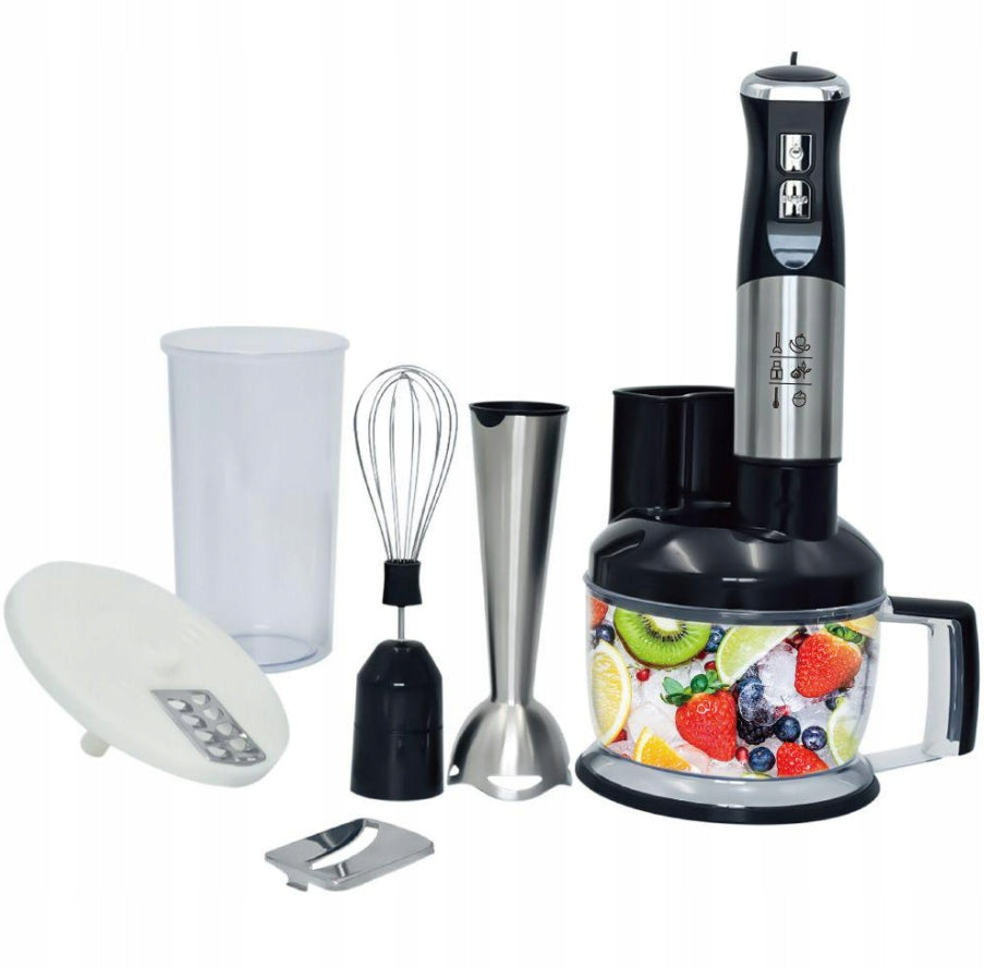 HAND BLENDER 6in1 1500W MIXER SHREDDER FROTHER BLACK