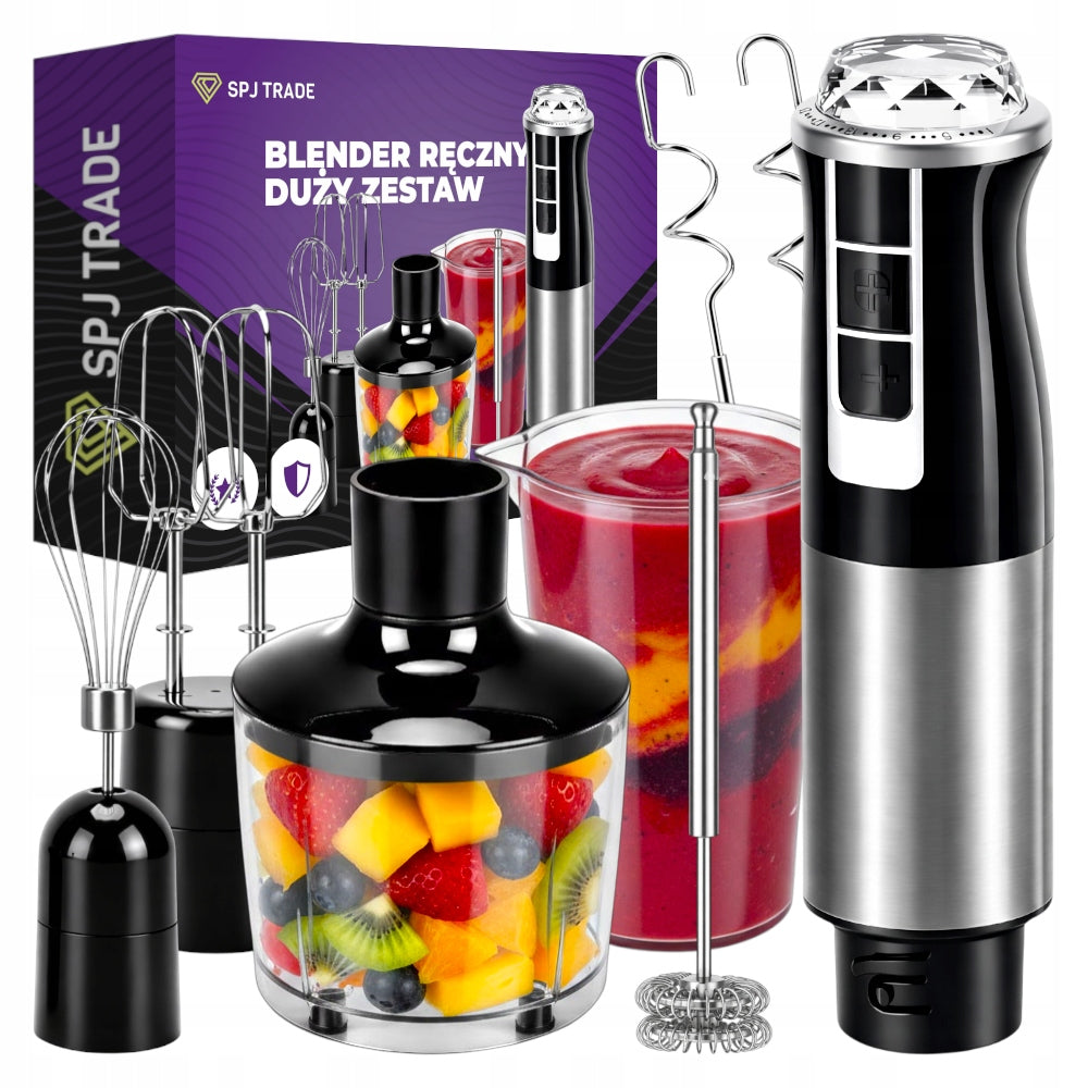 HAND BLENDER 7in1 MULTIFUNCTIONAL MIXER 1500W SILVER TURBO POWERFUL BLADES