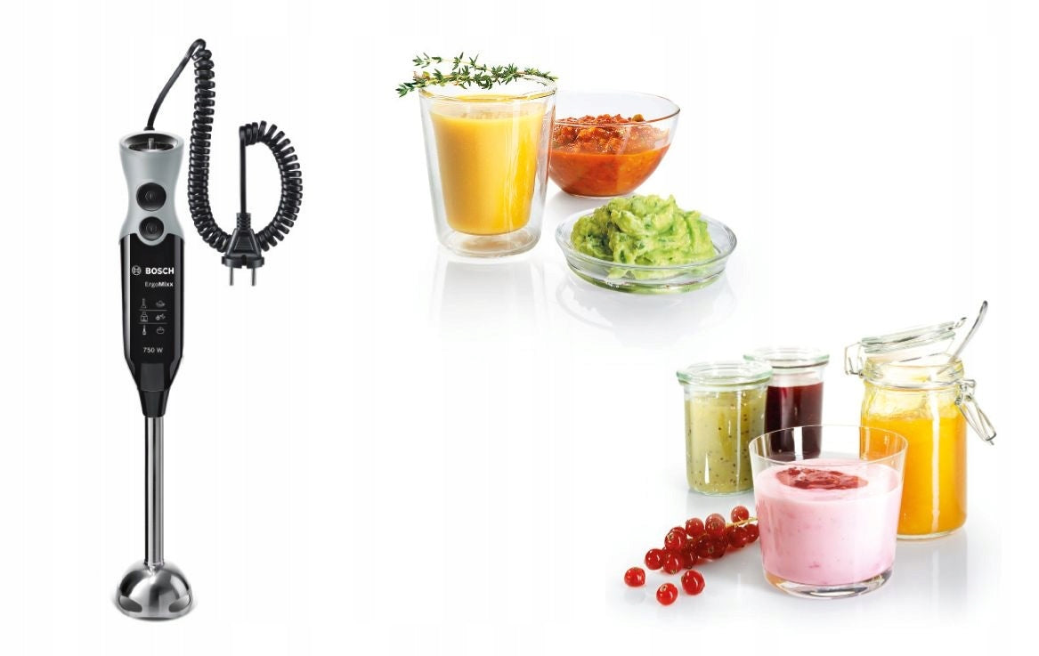 HAND BLENDER BOSCH TURBO POWER 750W QUATTROBLADE SHREDDER MSM 67170 Model PROFESJONALNY BLENDER RĘCZNY BOSCH