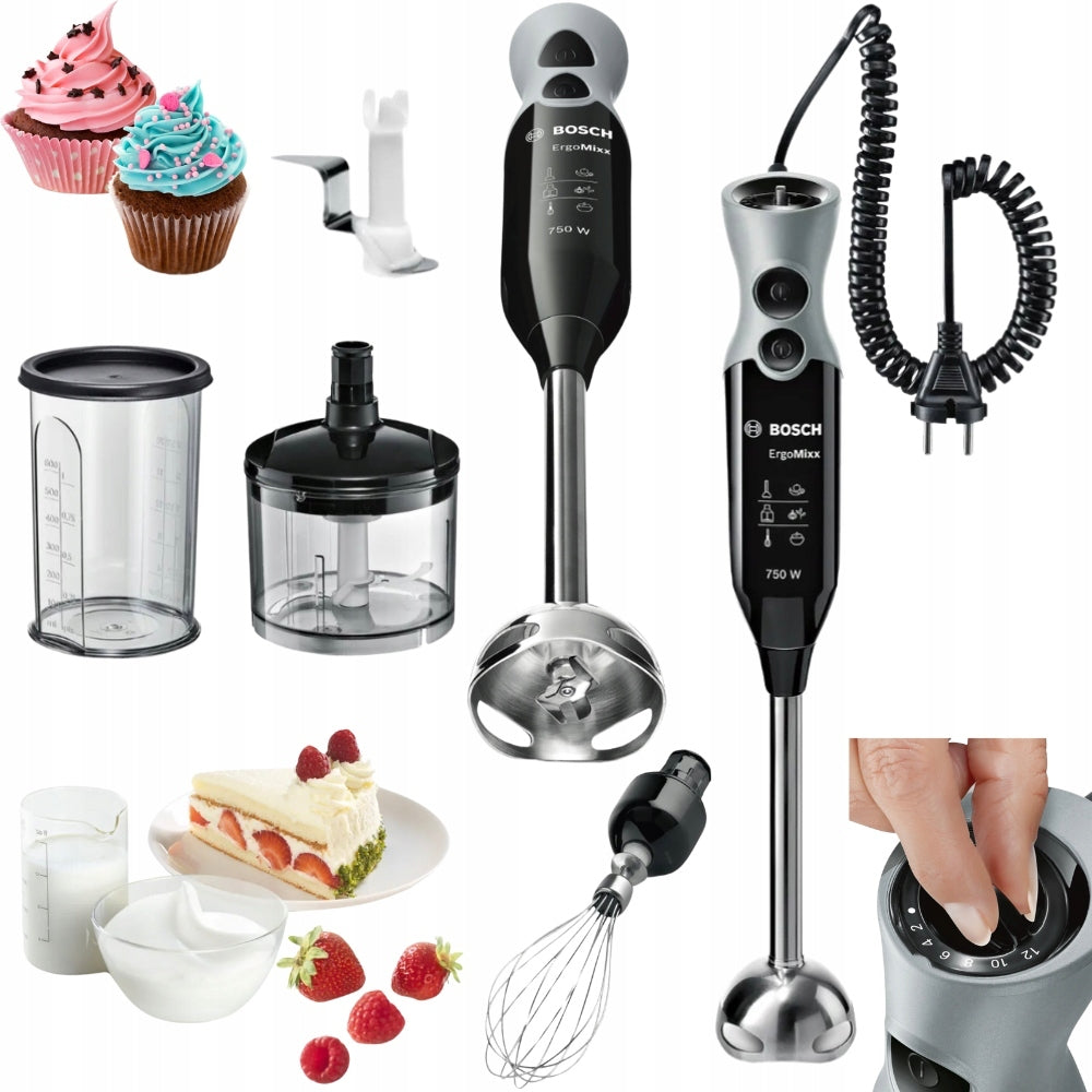 HAND BLENDER BOSCH TURBO POWER 750W QUATTROBLADE SHREDDER MSM 67170