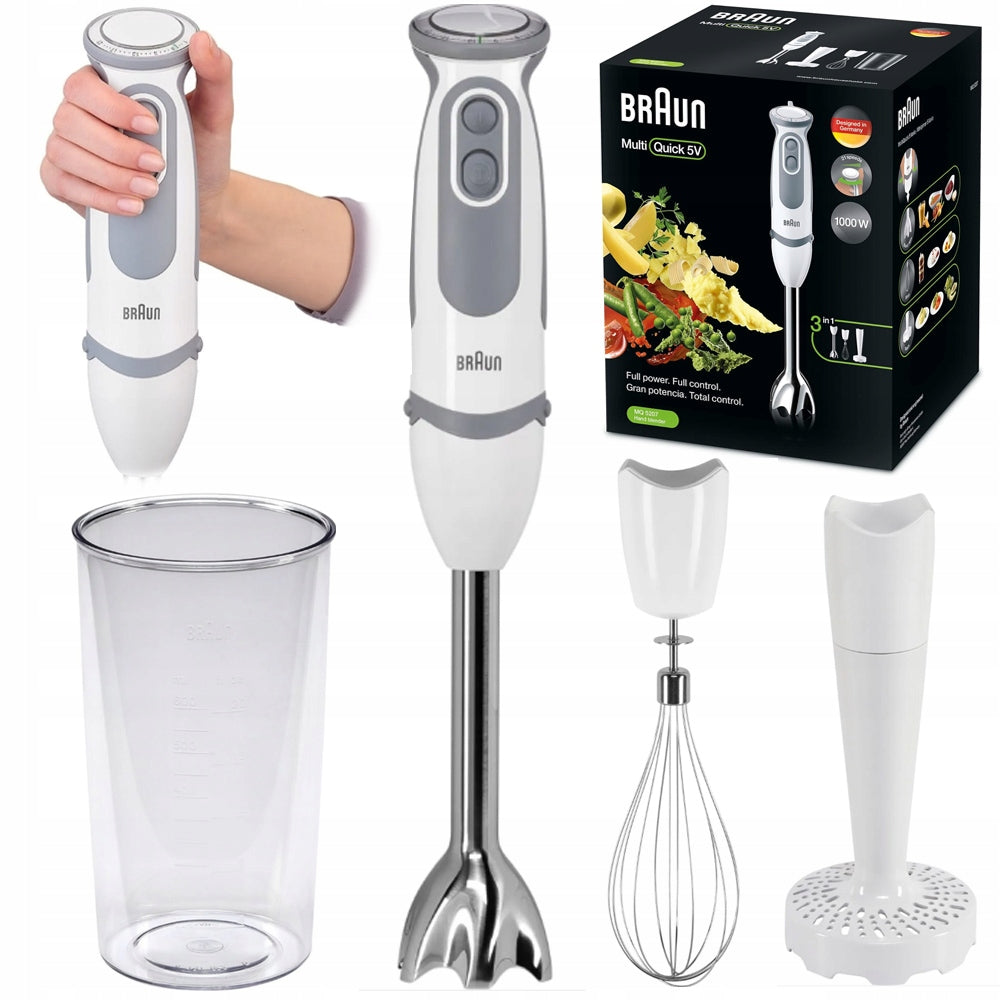 HAND BLENDER Braun MQ5207 1000W cap puree whisk 21 speed