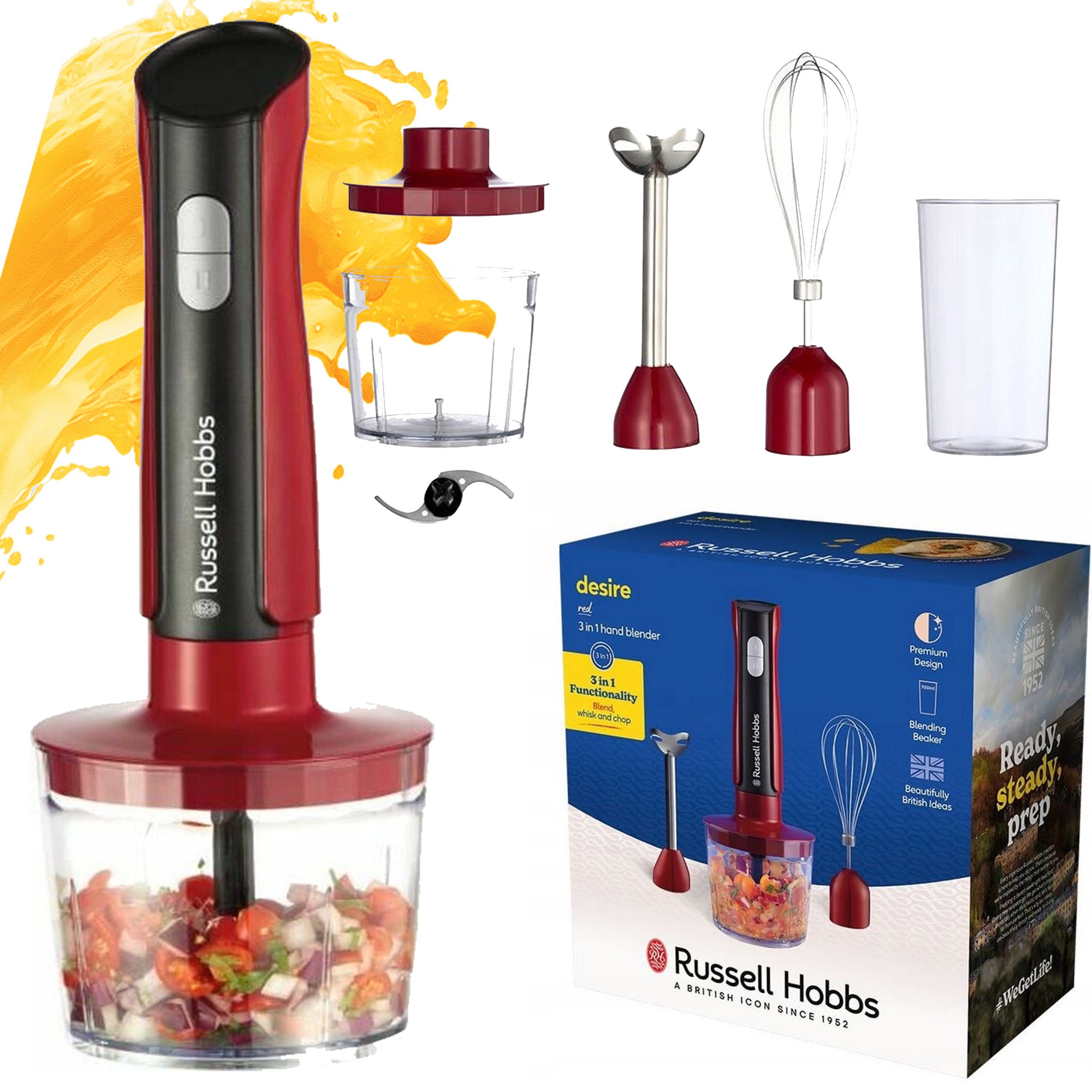 HAND BLENDER CHOPPING FUNCTION RUSSELL HOBBS 500W CUP BOWL