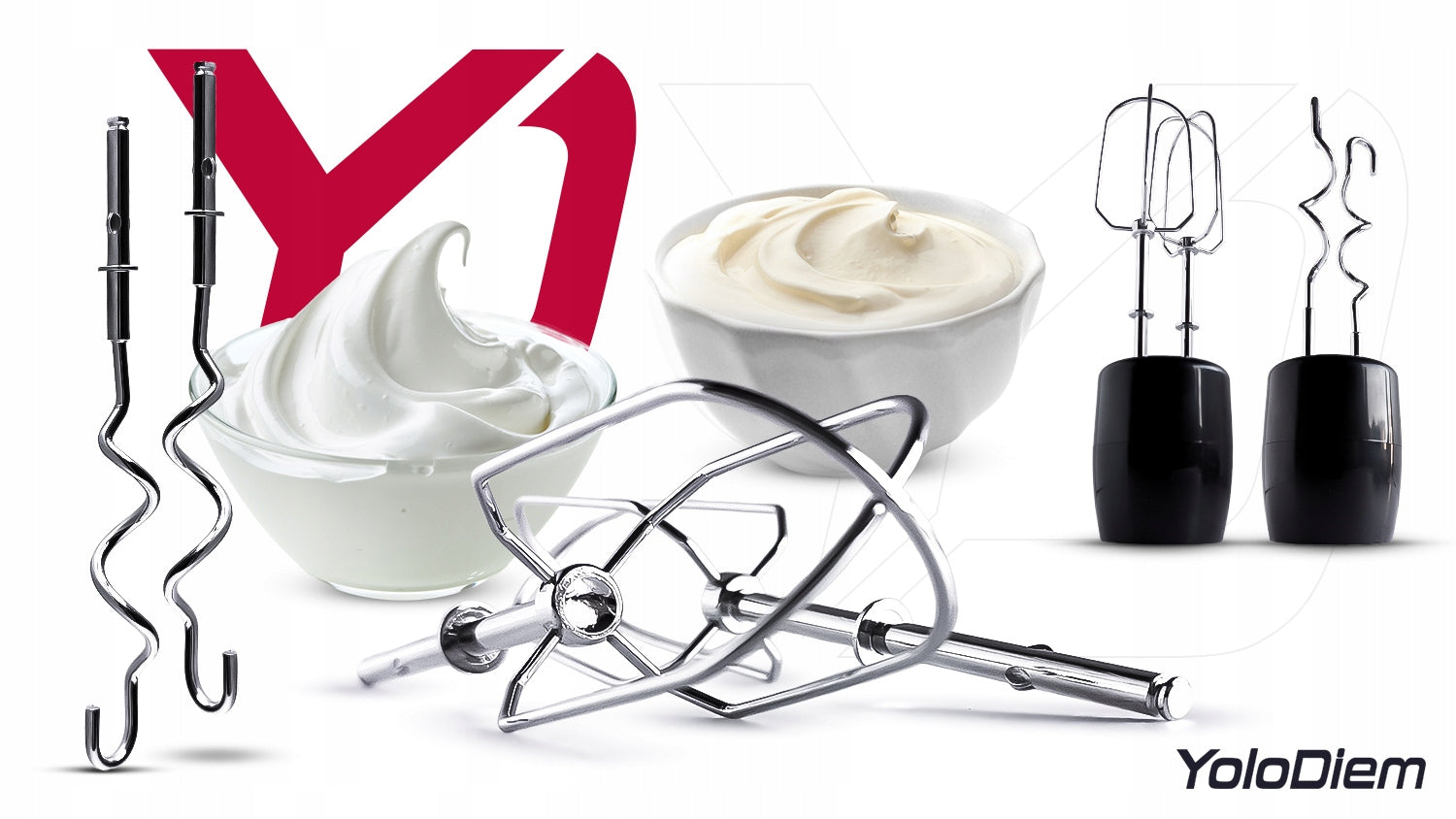 HAND BLENDER MULTIFUNCTION 9IN1 1500W PRO 4 TITANIUM BLADES RICH SET Dominant color black