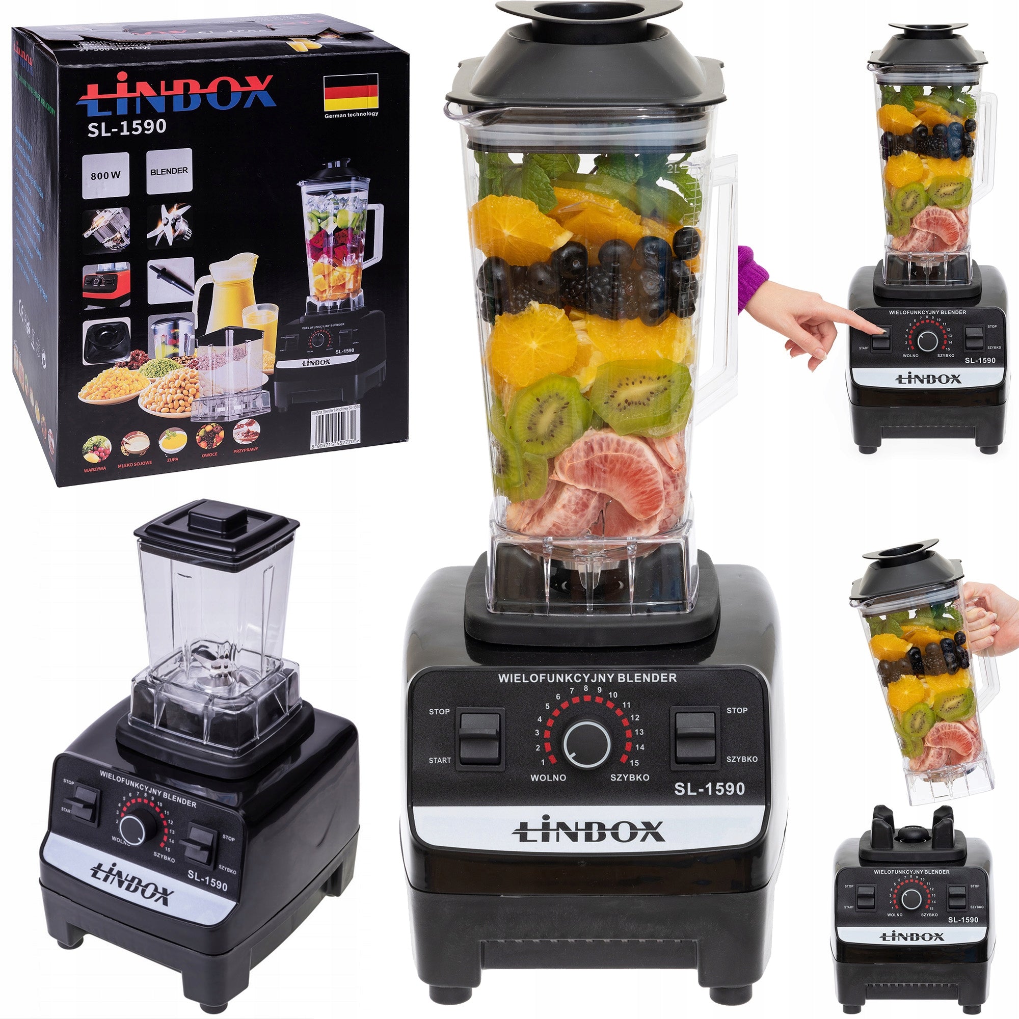 HAND BLENDER MULTIFUNCTION CUP MIXER 2X CUP GRINDER 800W